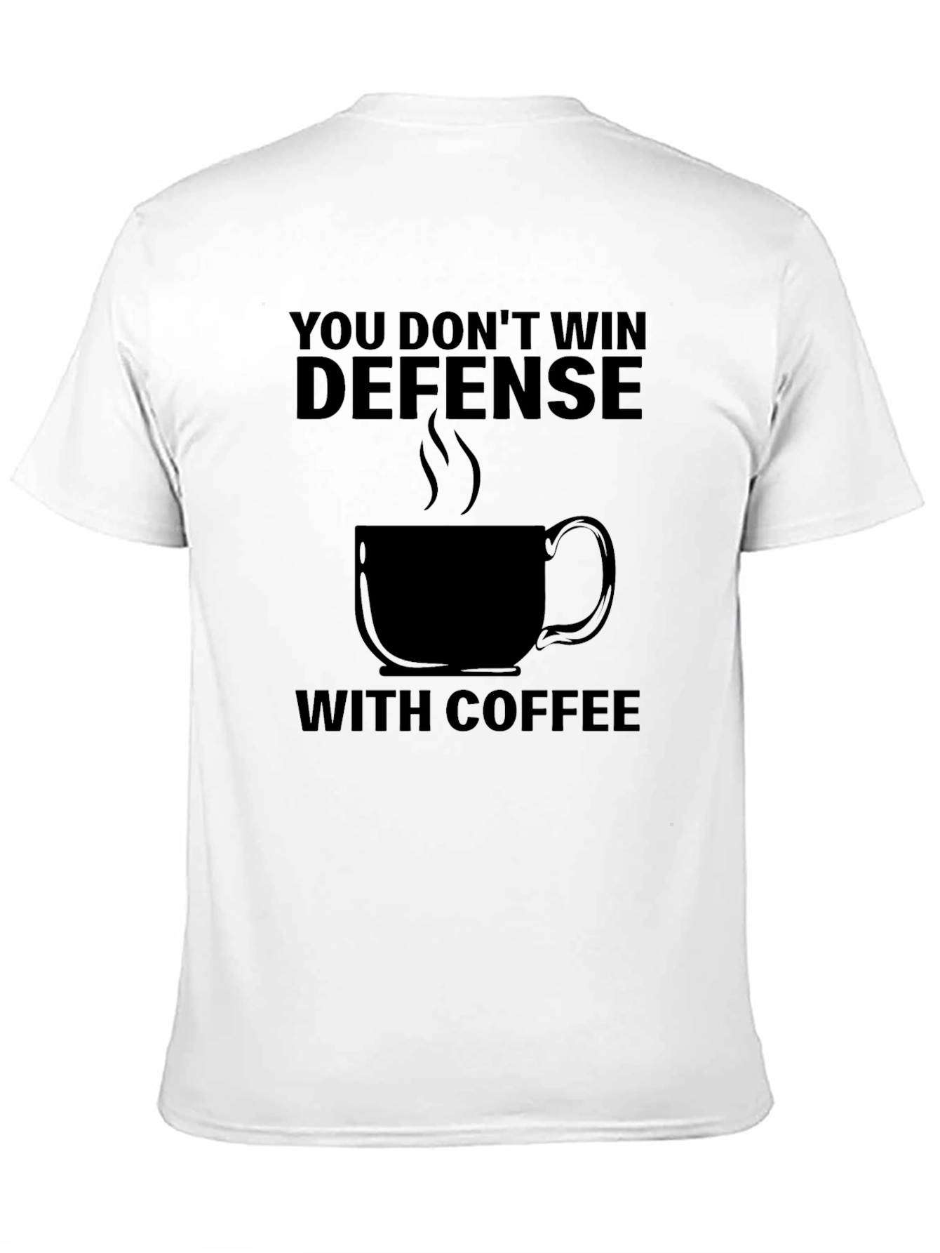 Camiseta Negra: Defensa y Café - Diseño Único