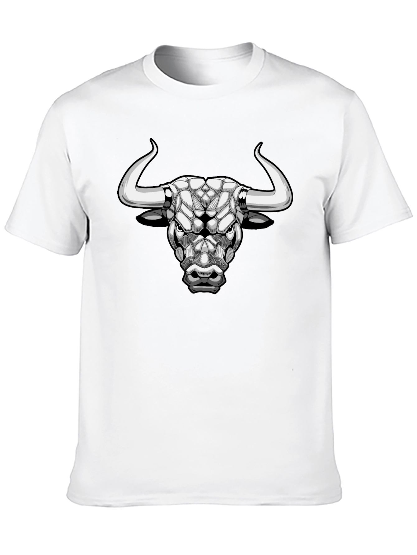 Camiseta Negra con Diseño de Toro Geométrico