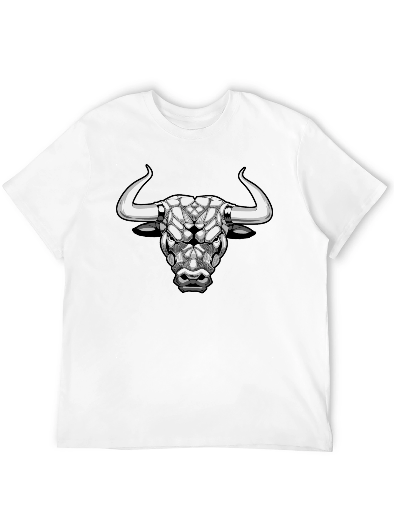 Camiseta Negra con Diseño de Toro Geométrico