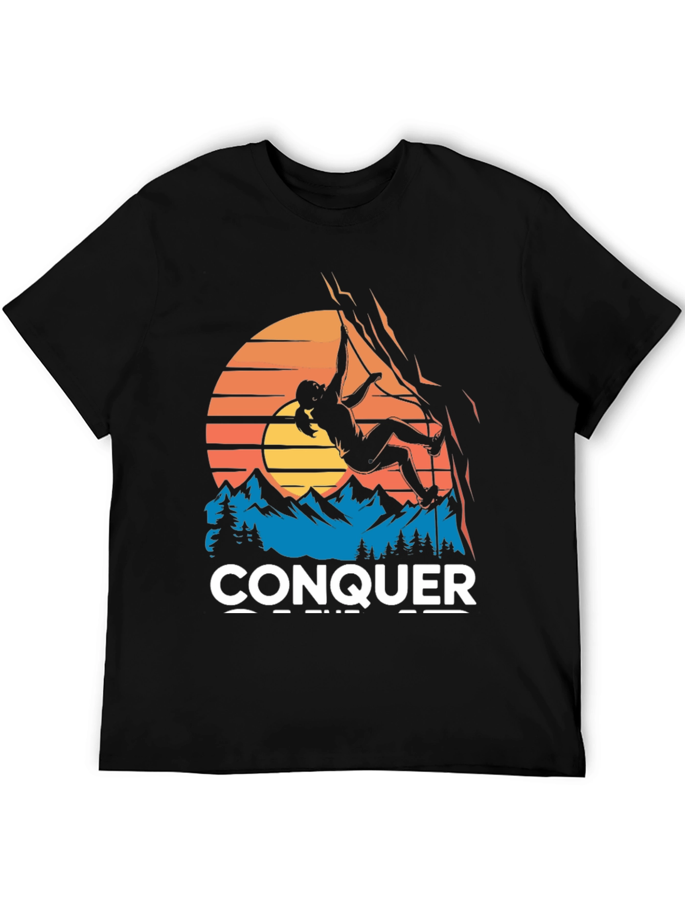 Camiseta Negra Conquer Escalada Montaña