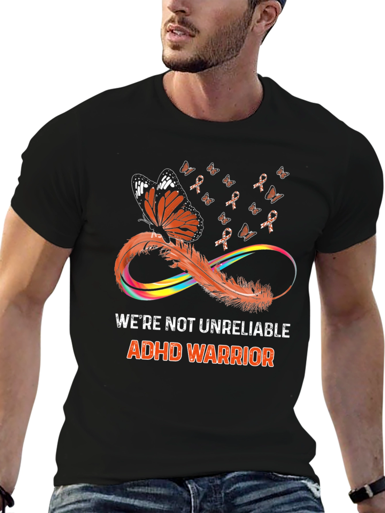 Camiseta Negra ADHD Warrior Butterfly