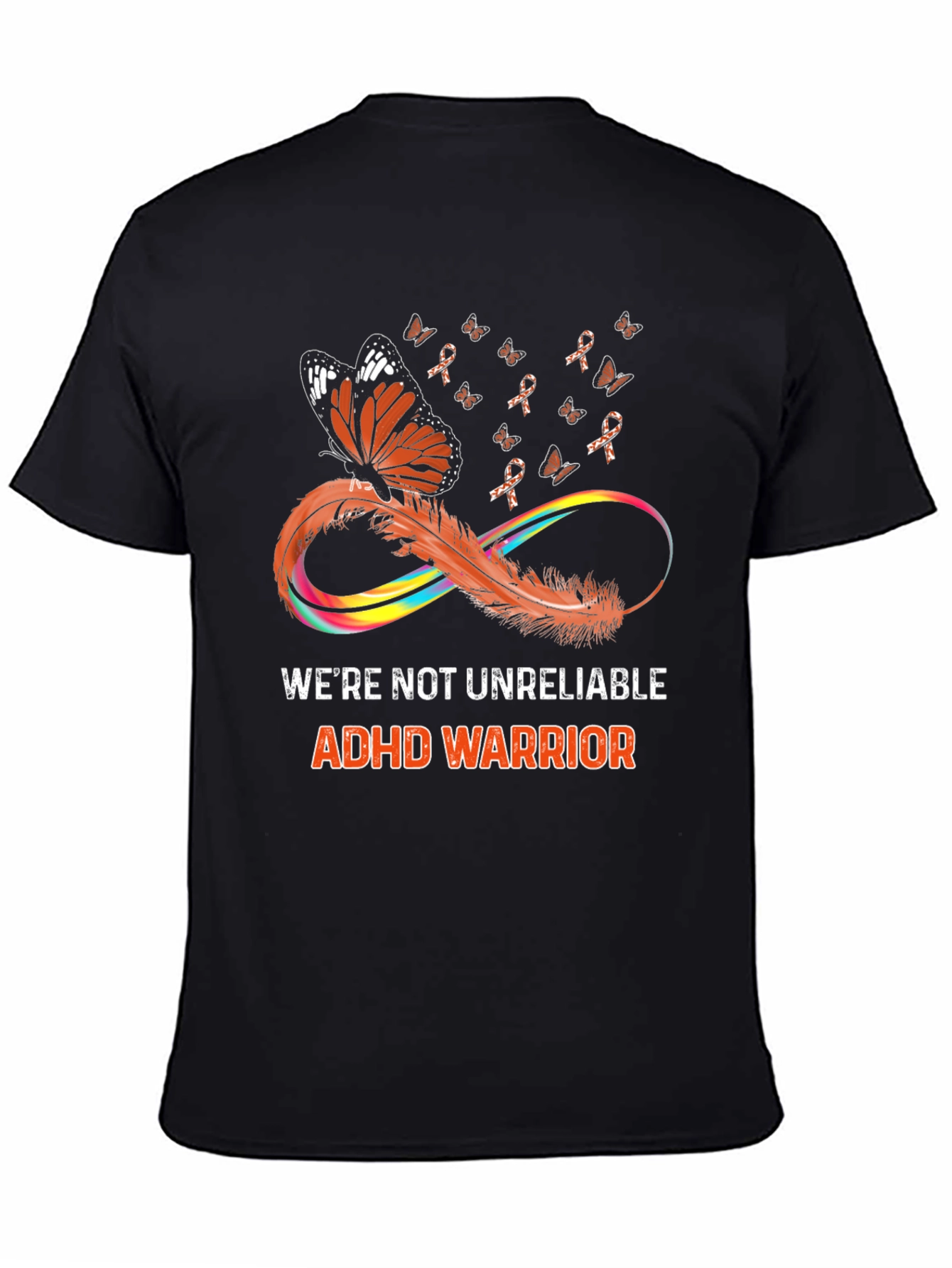 Camiseta Negra ADHD Warrior Butterfly