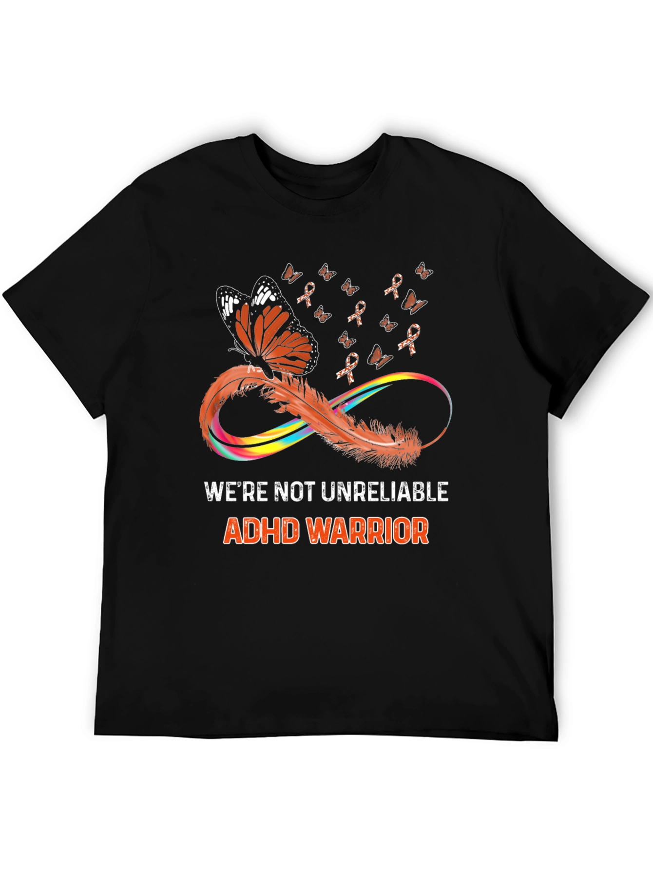 Camiseta Negra ADHD Warrior Butterfly