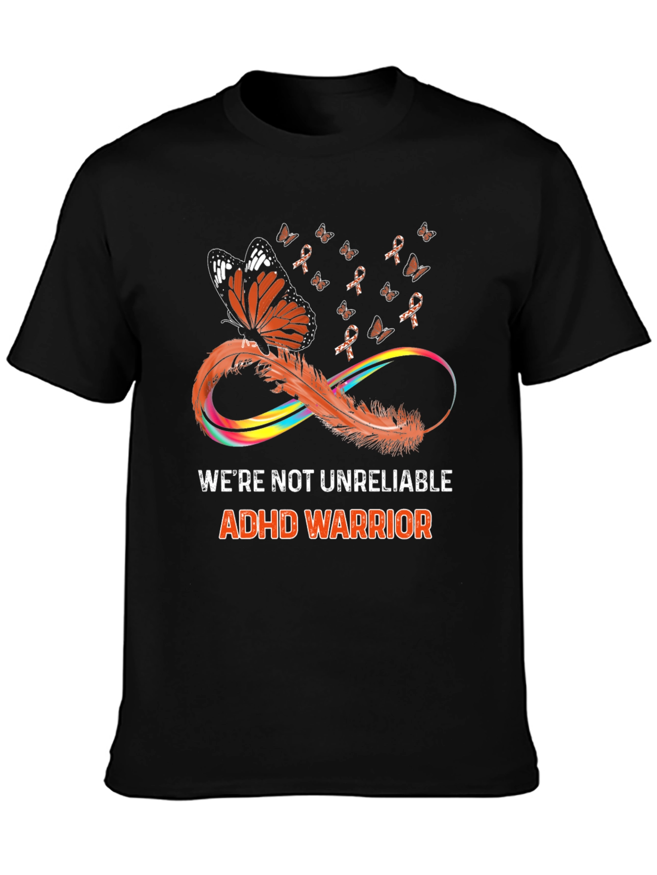 Camiseta Negra ADHD Warrior Butterfly