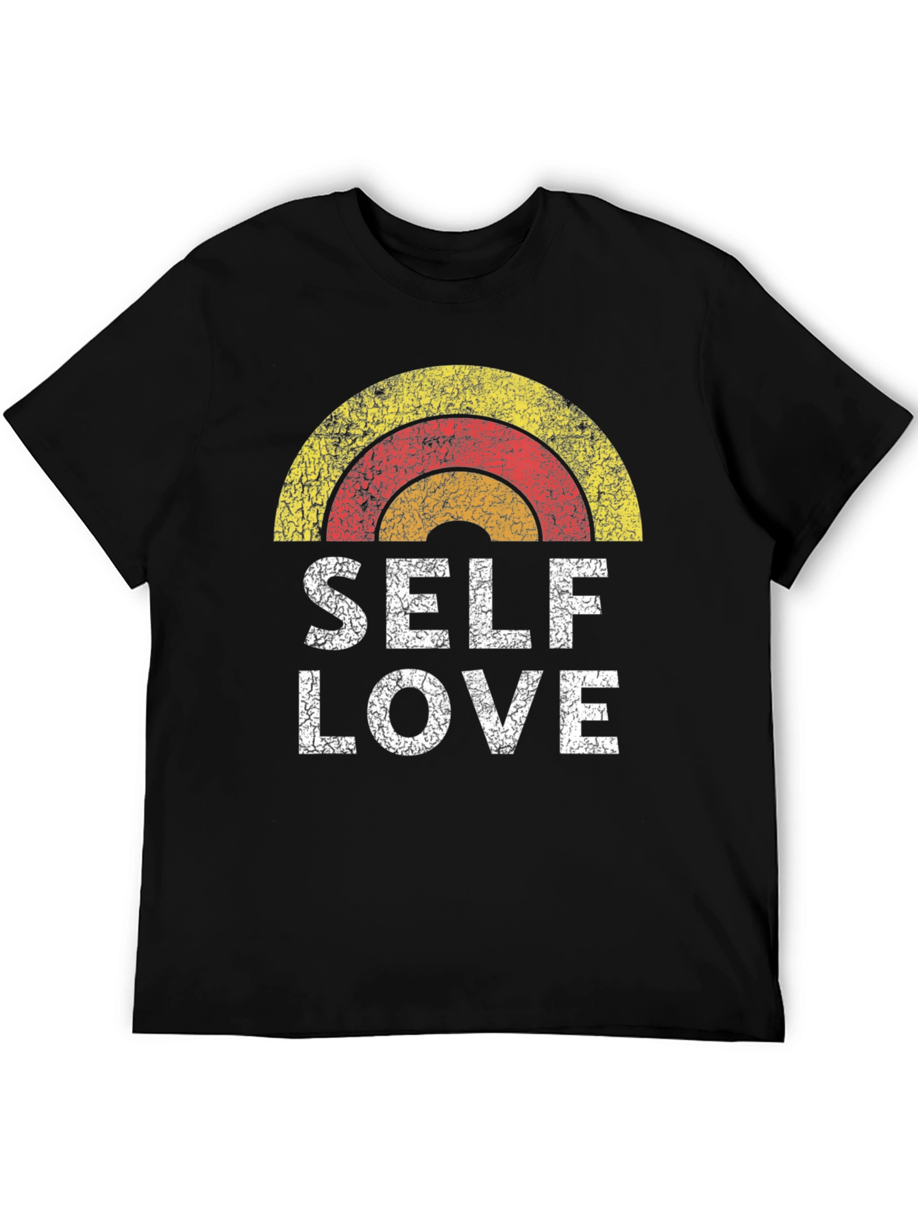 Camiseta Negra Self Love Estilo Retro