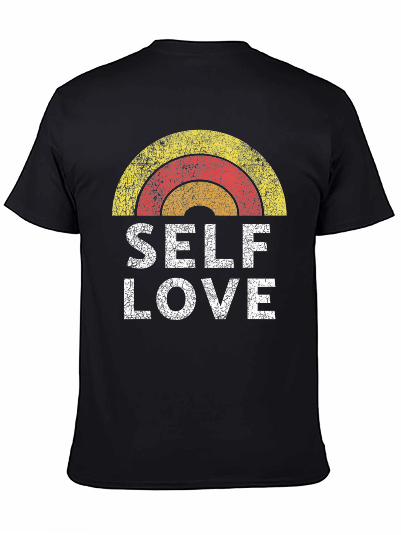 Camiseta Negra Self Love Estilo Retro