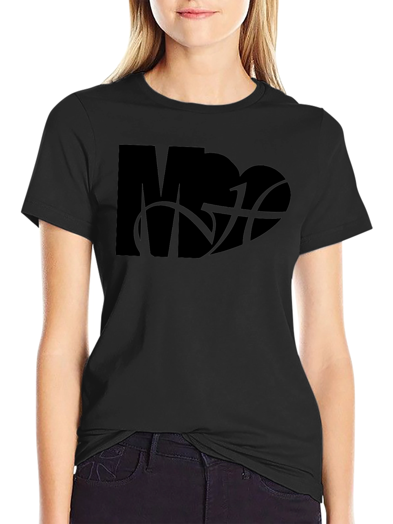 Camiseta Negra Hombre Diseño MDA Baloncesto