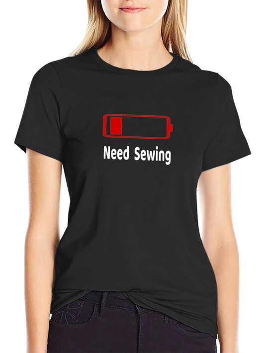 Camiseta Negra Need Sewing para Amantes de la Costura