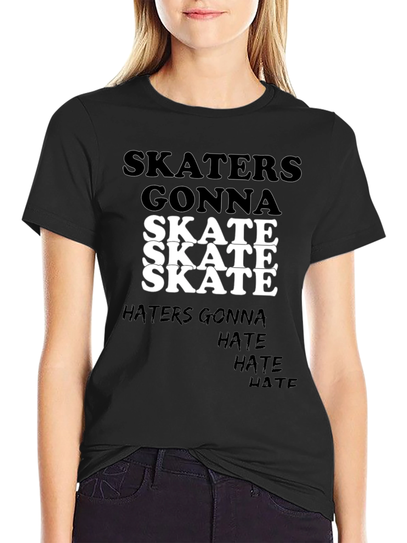 Camiseta Negra Skaters Gonna Skate para Hombre