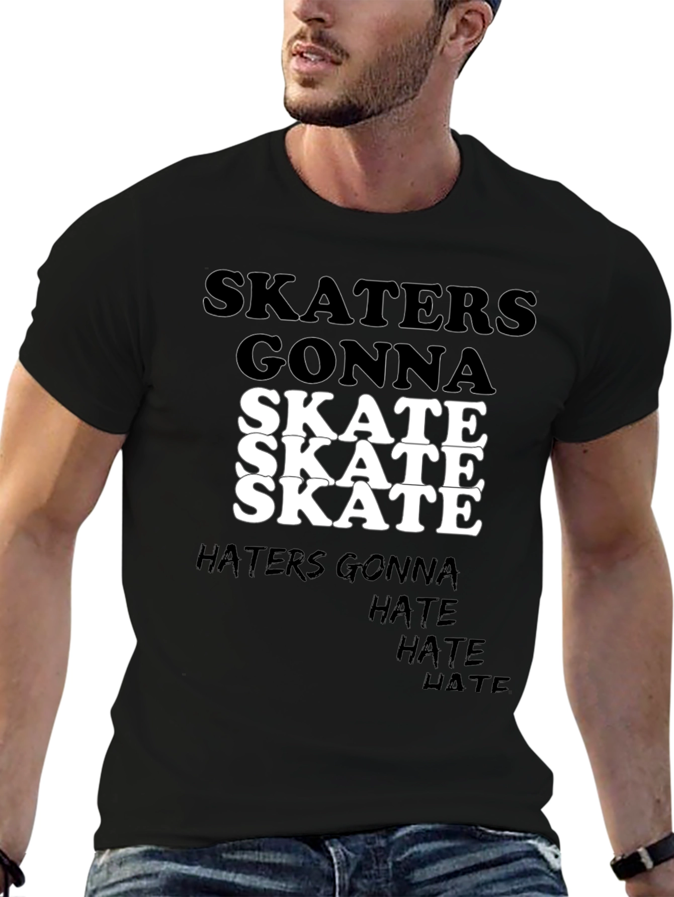 Camiseta Negra Skaters Gonna Skate para Hombre