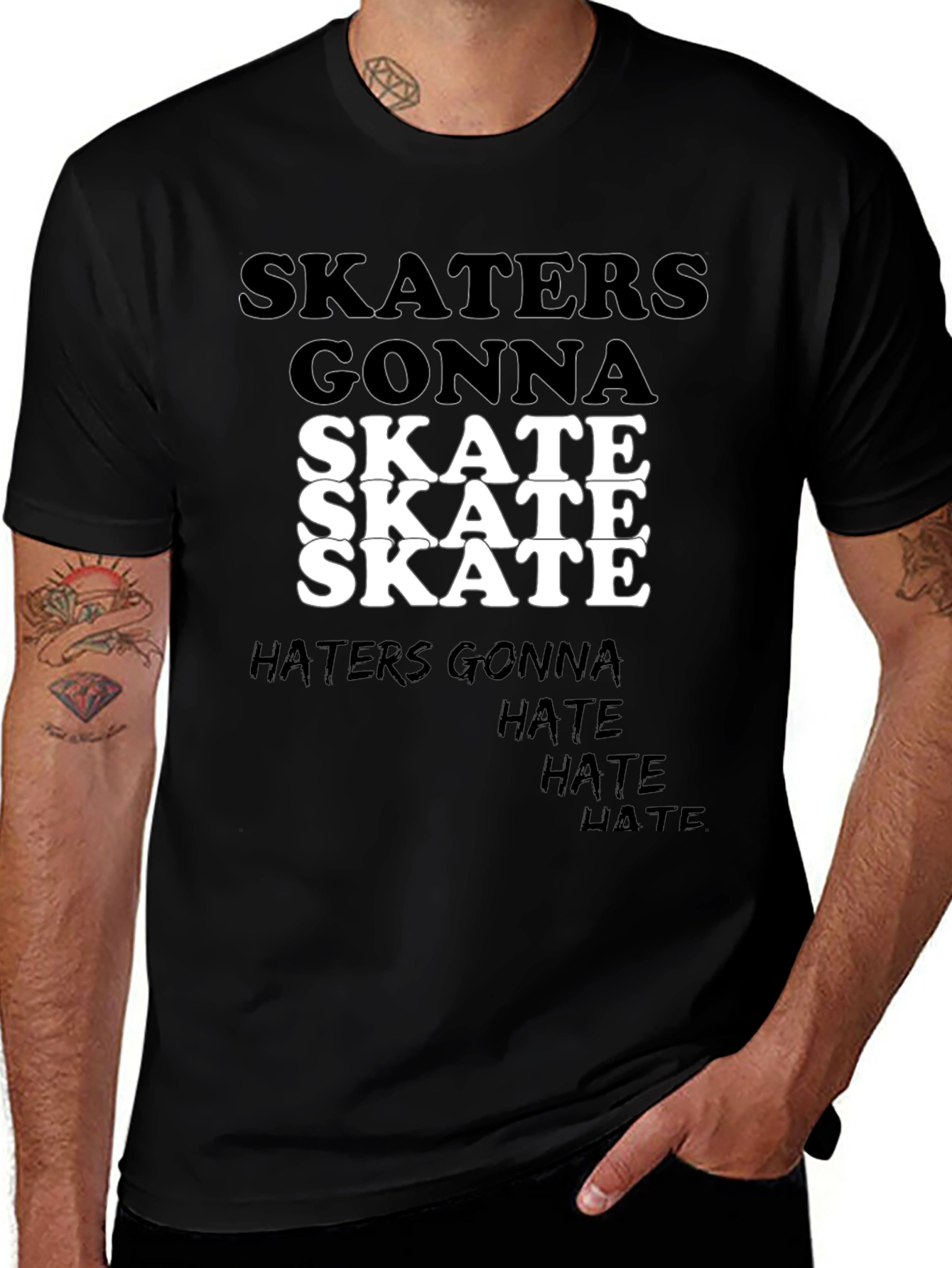 Camiseta Negra Skaters Gonna Skate para Hombre