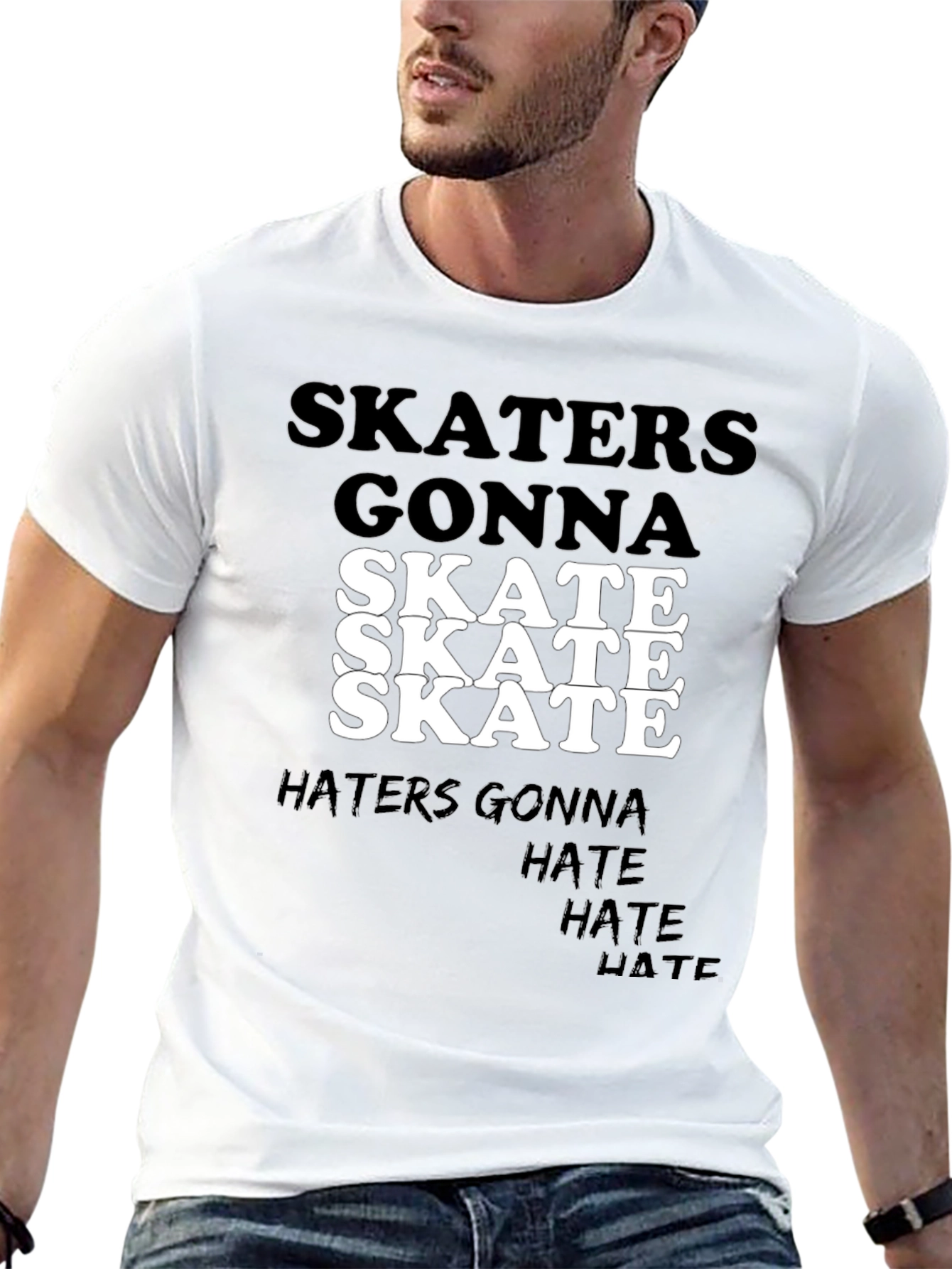 Camiseta Negra Skaters Gonna Skate para Hombre