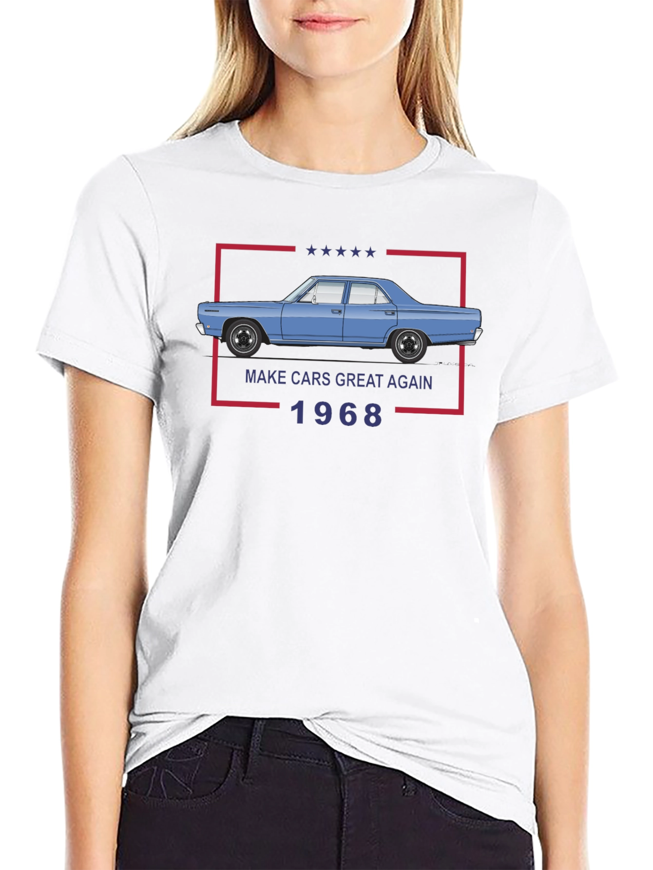 Camiseta Negra: Coches Clásicos 1968