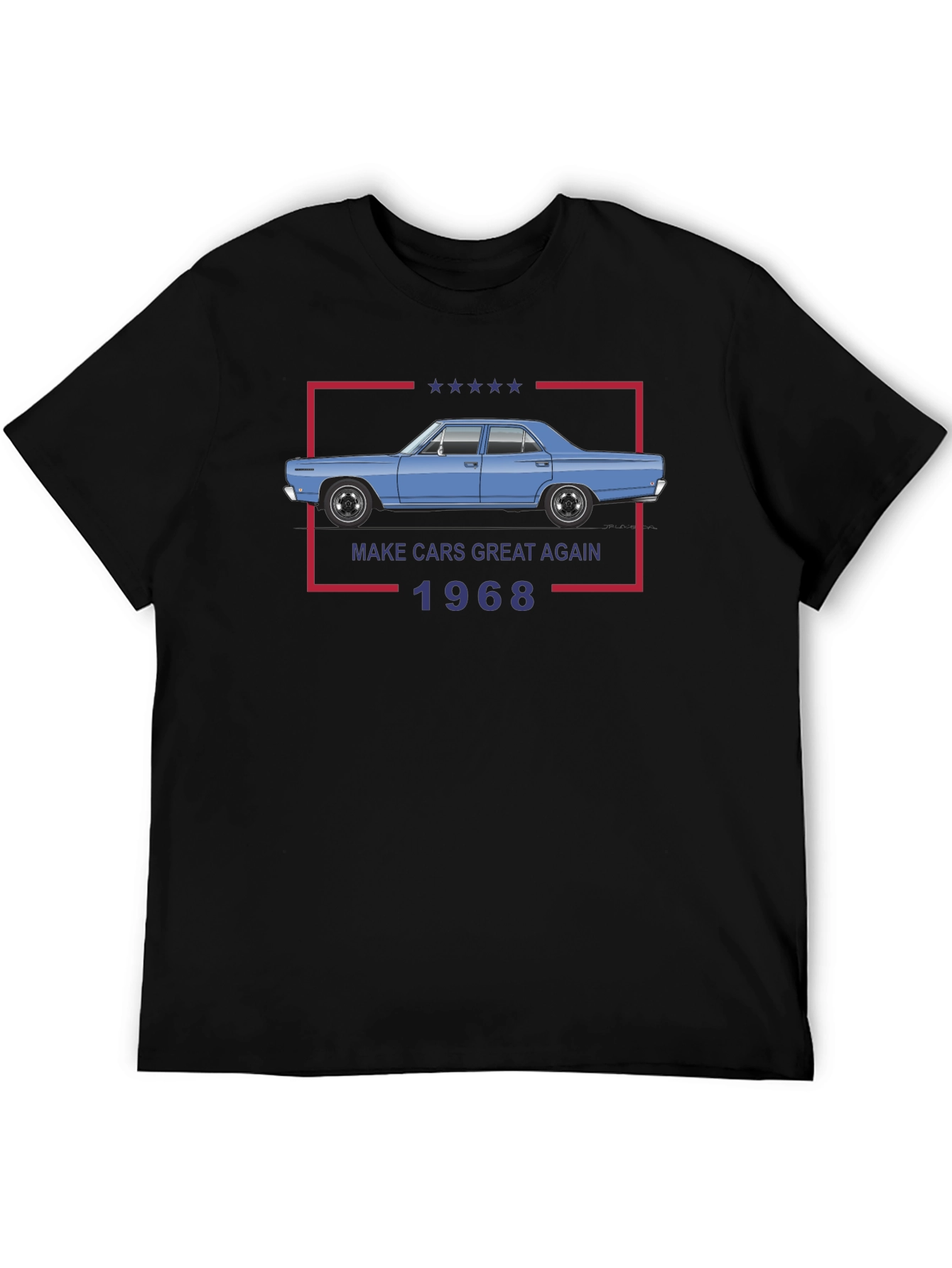 Camiseta Negra: Coches Clásicos 1968