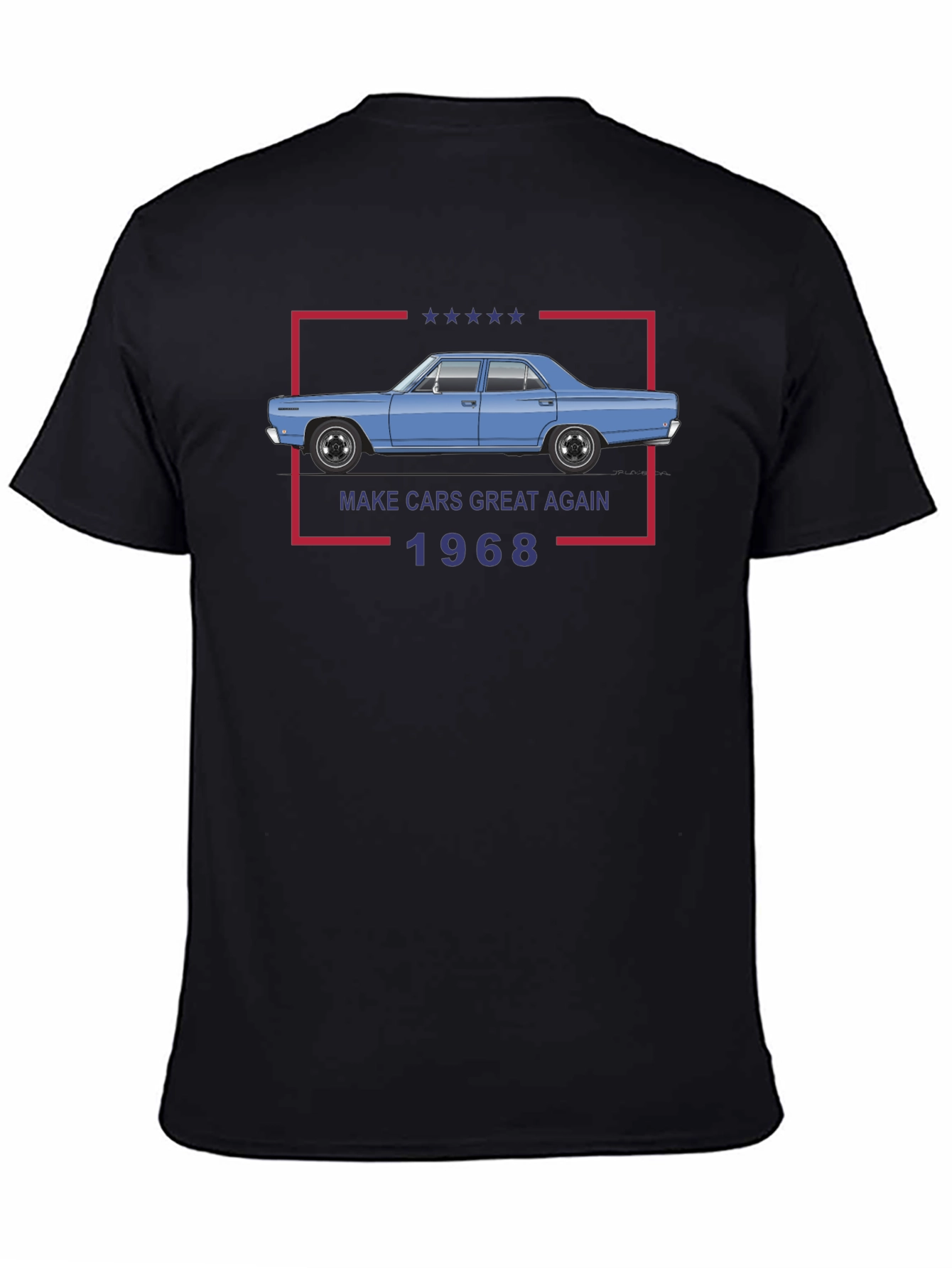 Camiseta Negra: Coches Clásicos 1968