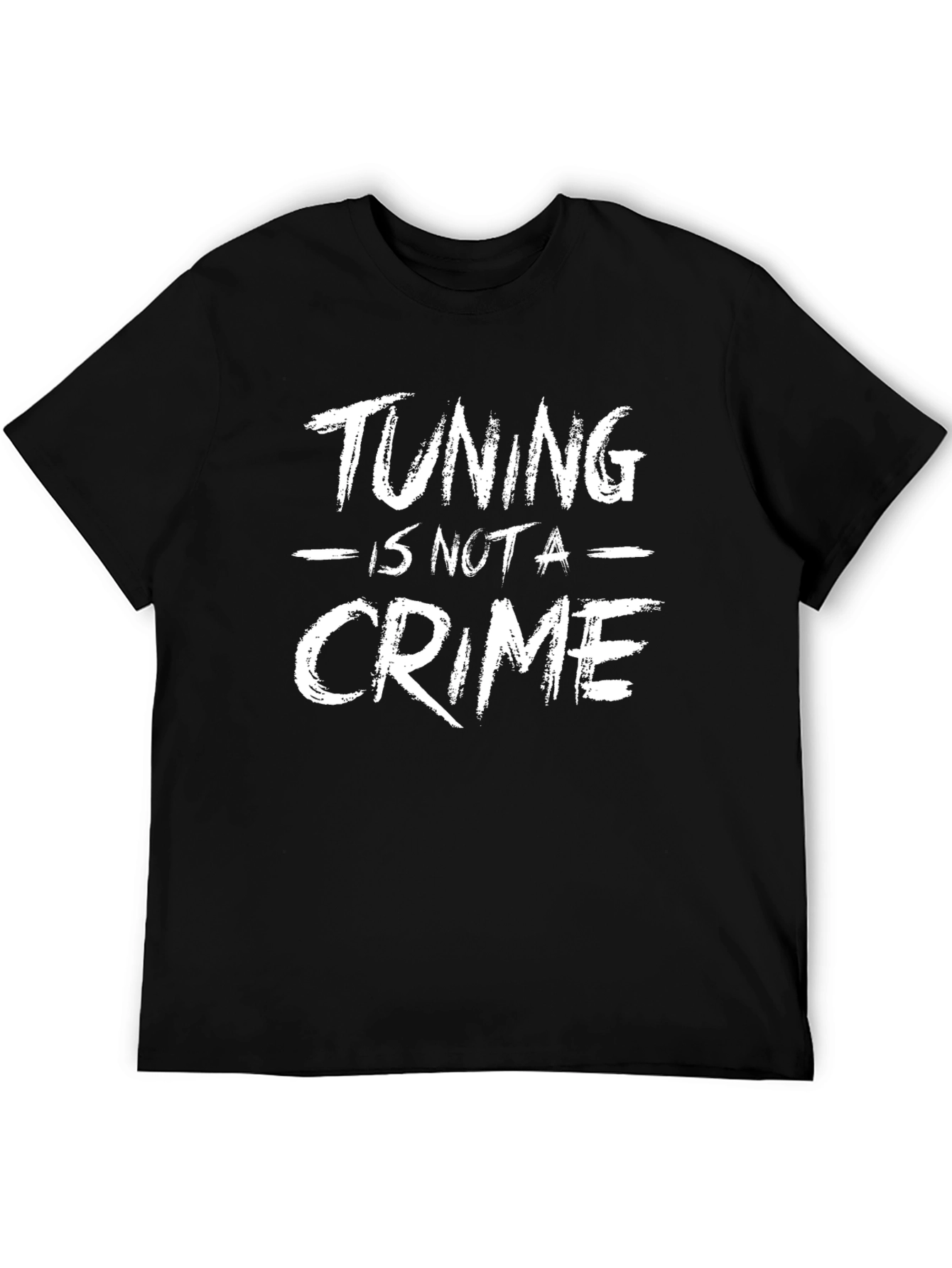 Camiseta Negra con Mensaje Tuning No Es Un Crimen