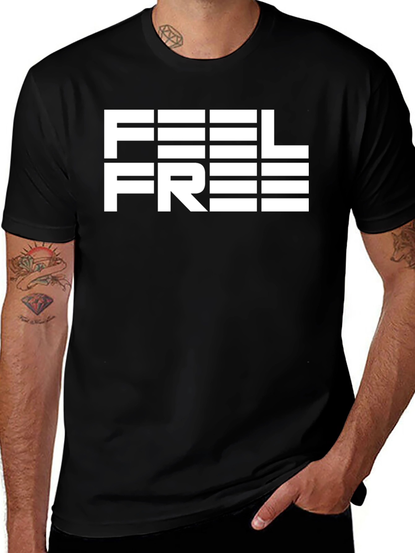 Camiseta Negra Siéntete Libre para Hombre