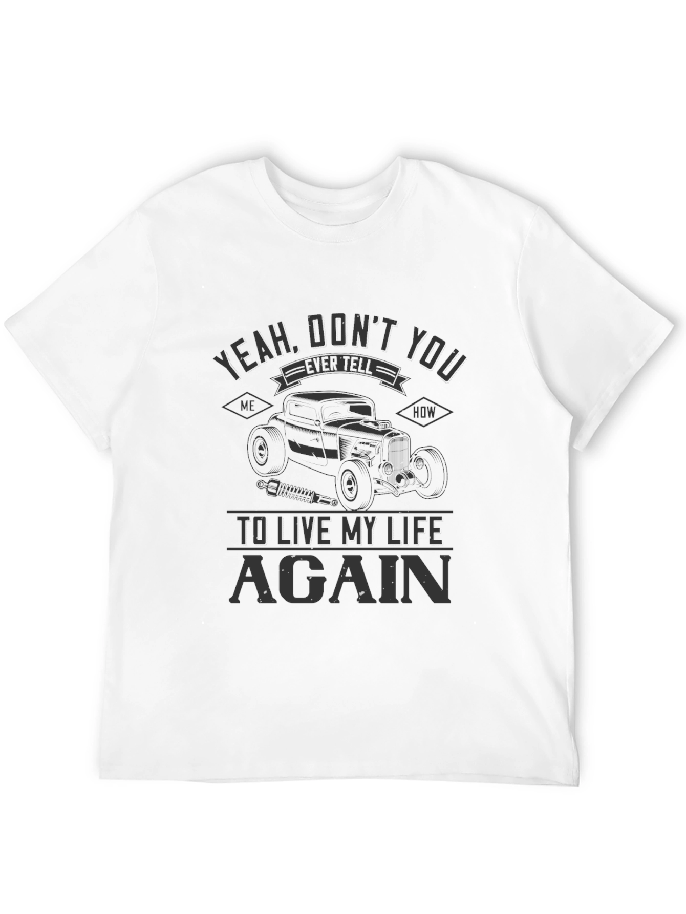 Camiseta Negra Live My Life Again Coche Clásico