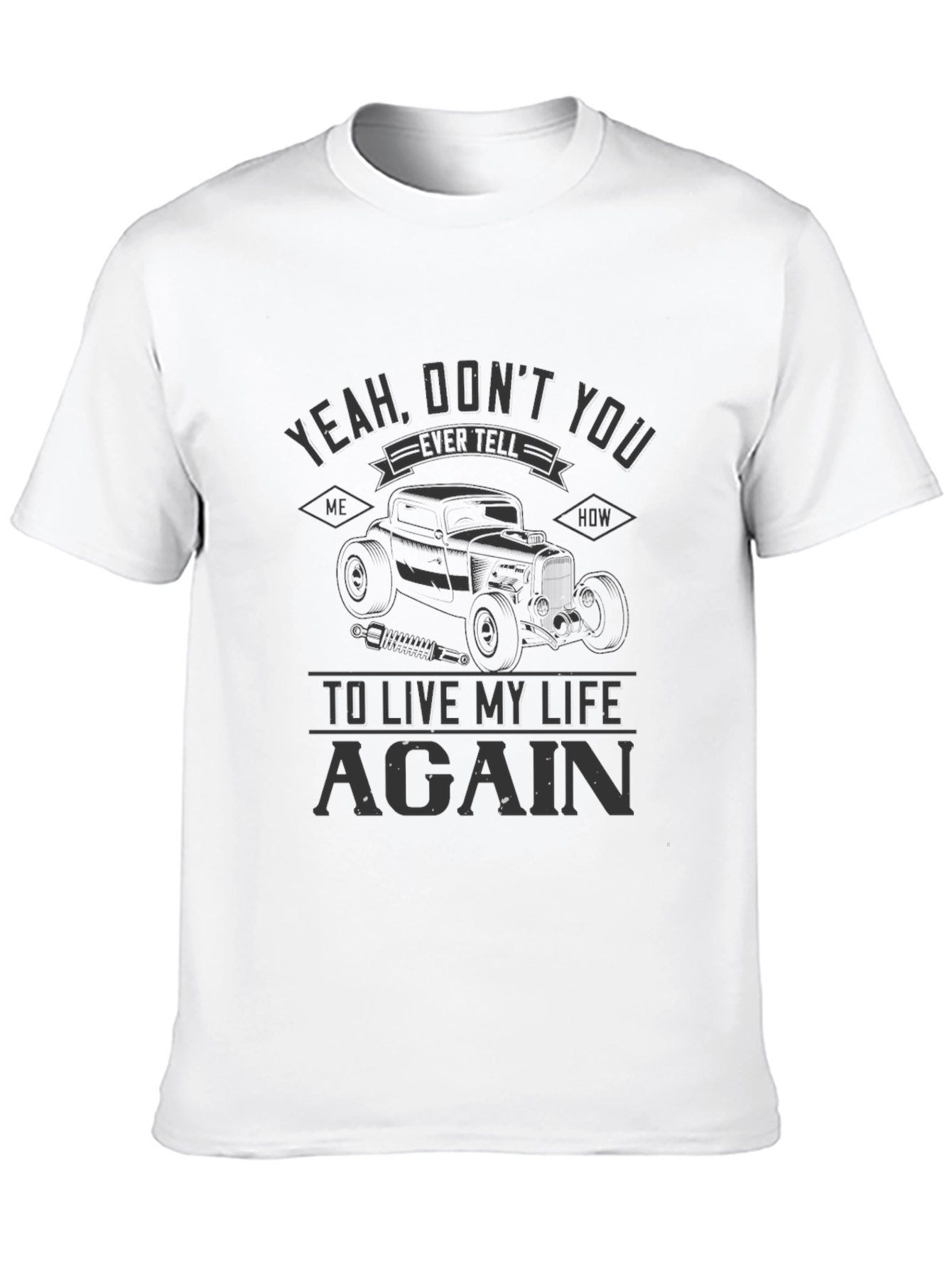 Camiseta Negra Live My Life Again Coche Clásico