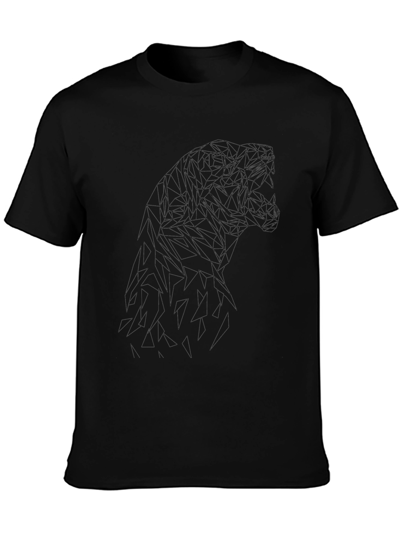 Camiseta Negra Hombre Diseño Geométrico Dinosaurio