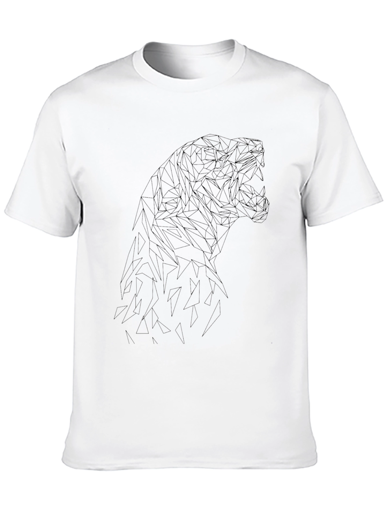 Camiseta Negra Hombre Diseño Geométrico Dinosaurio