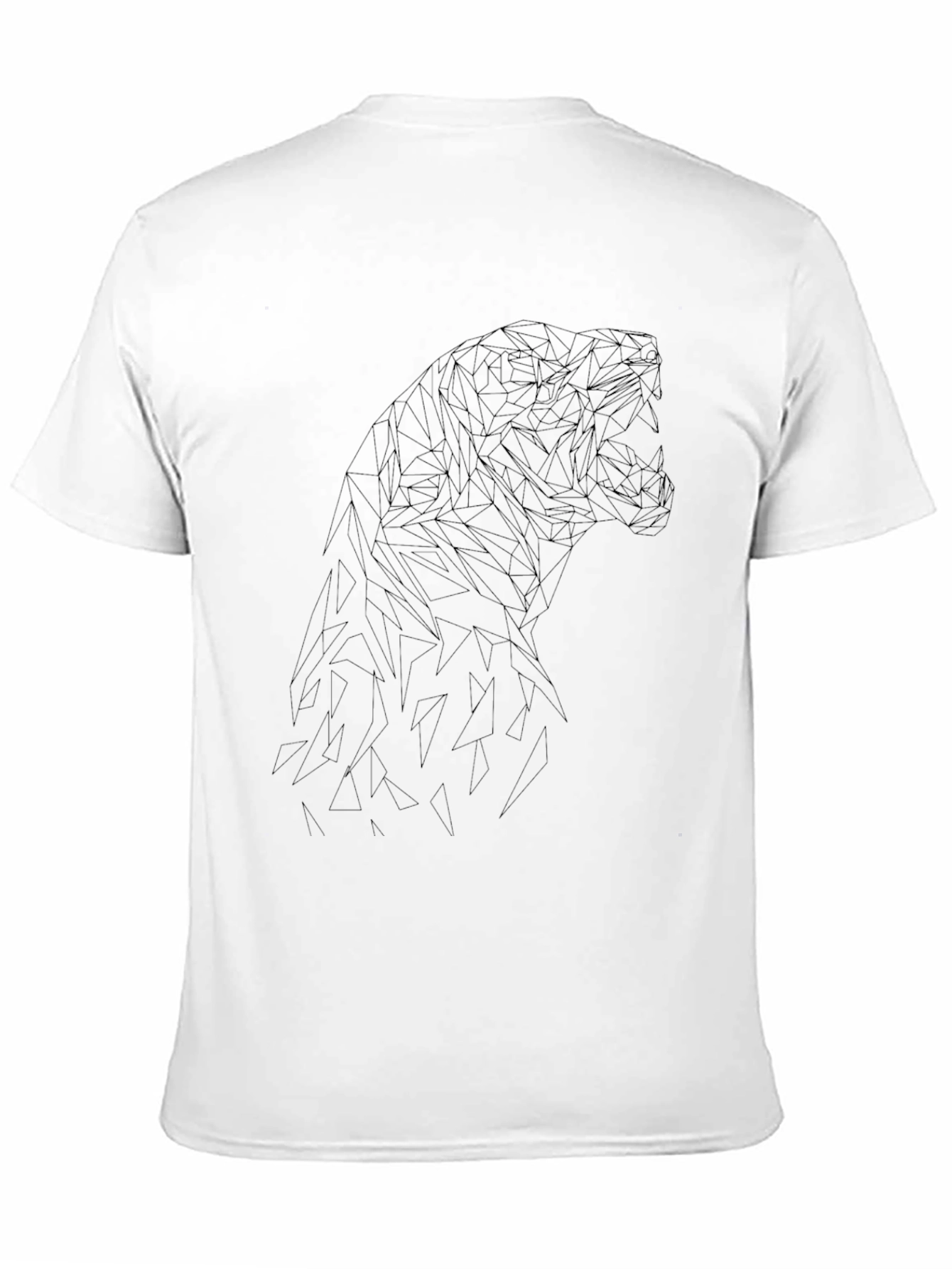 Camiseta Negra Hombre Diseño Geométrico Dinosaurio