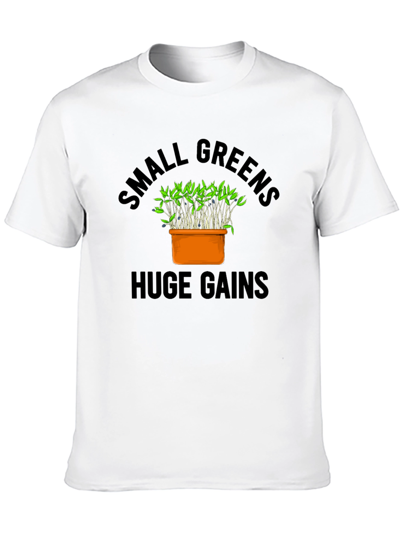 Camiseta Negra Small Greens Huge Gains Hombre