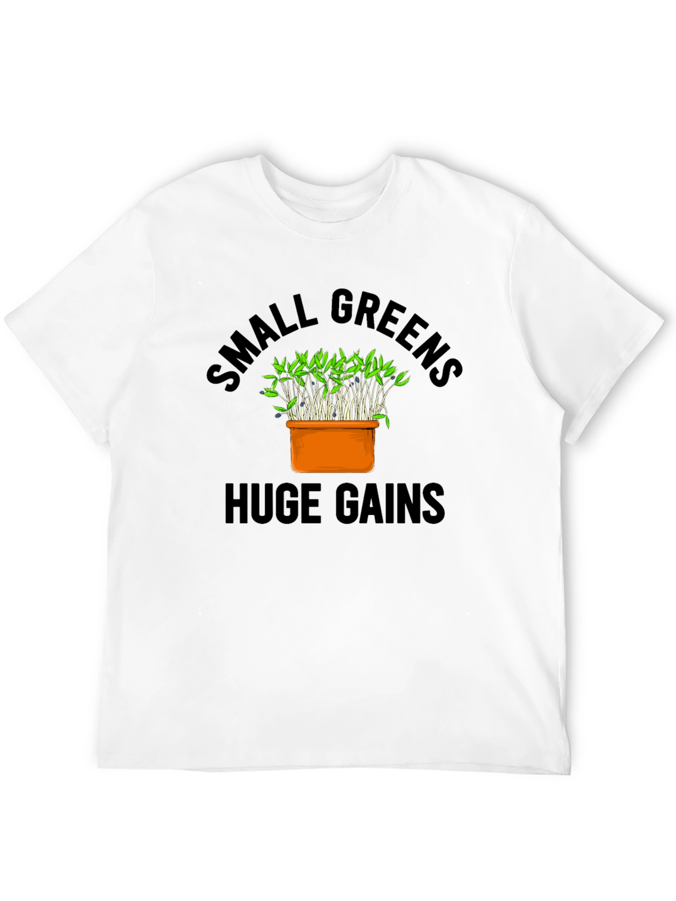 Camiseta Negra Small Greens Huge Gains Hombre