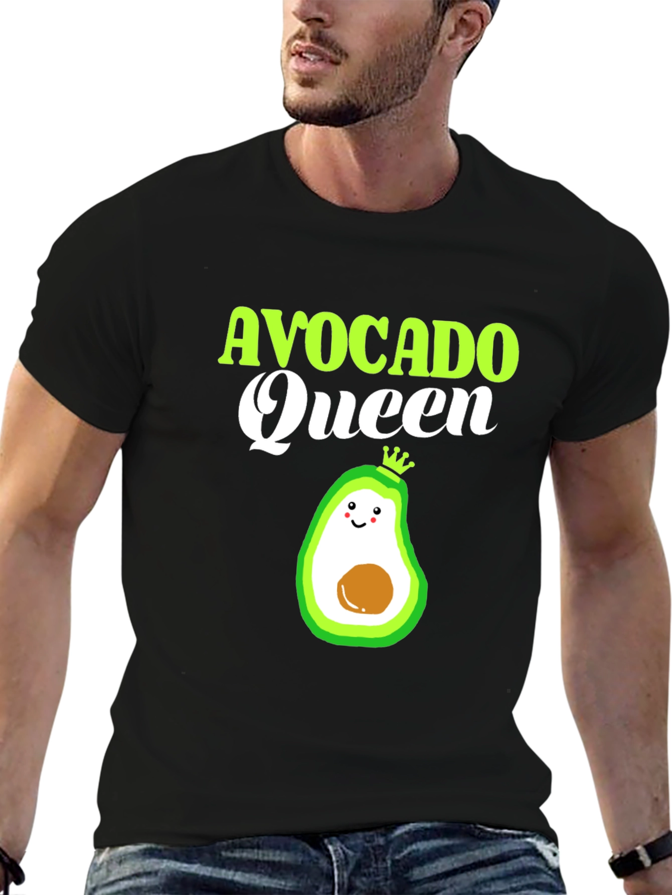 Camiseta Negra Avocado Queen Divertida