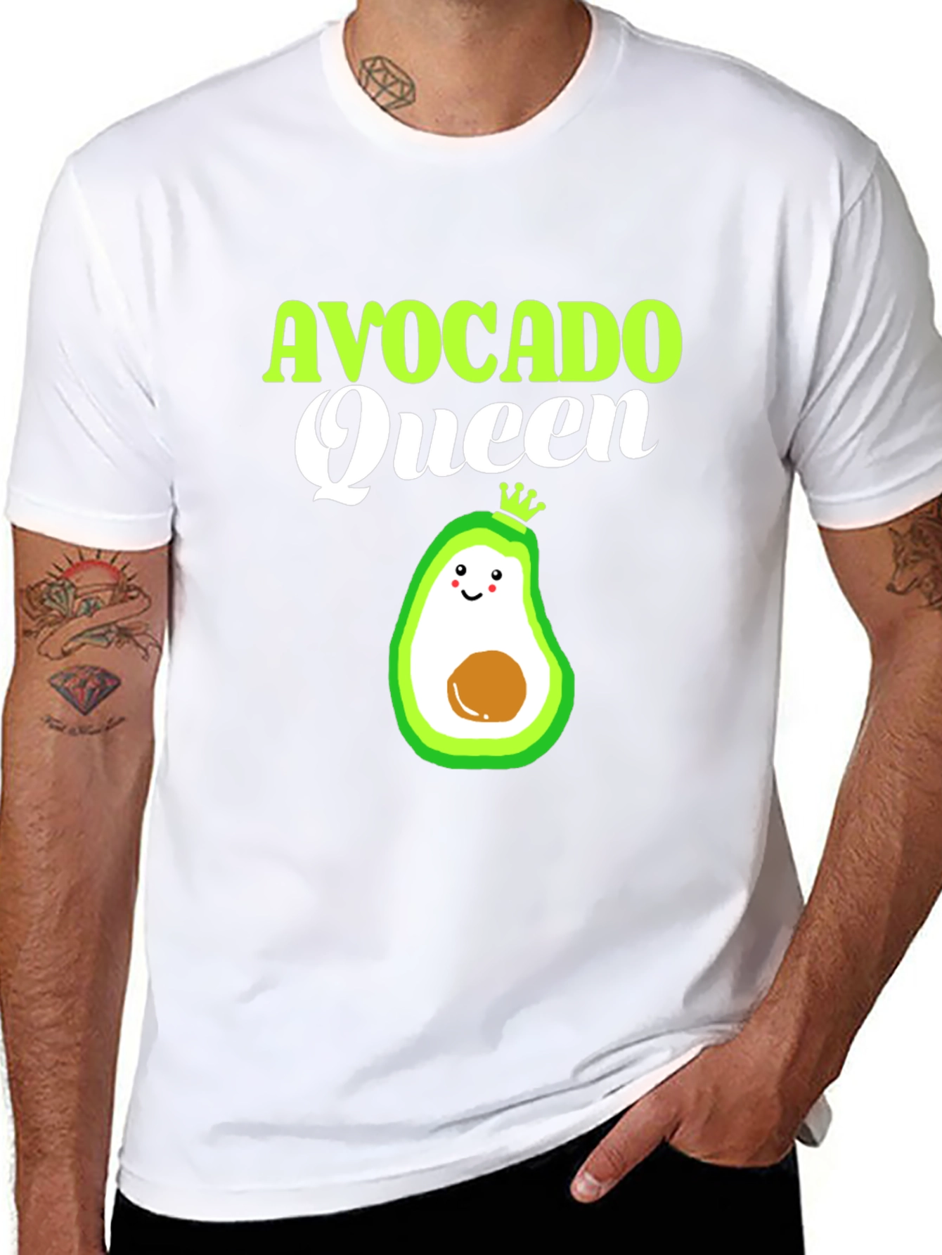 Camiseta Negra Avocado Queen Divertida