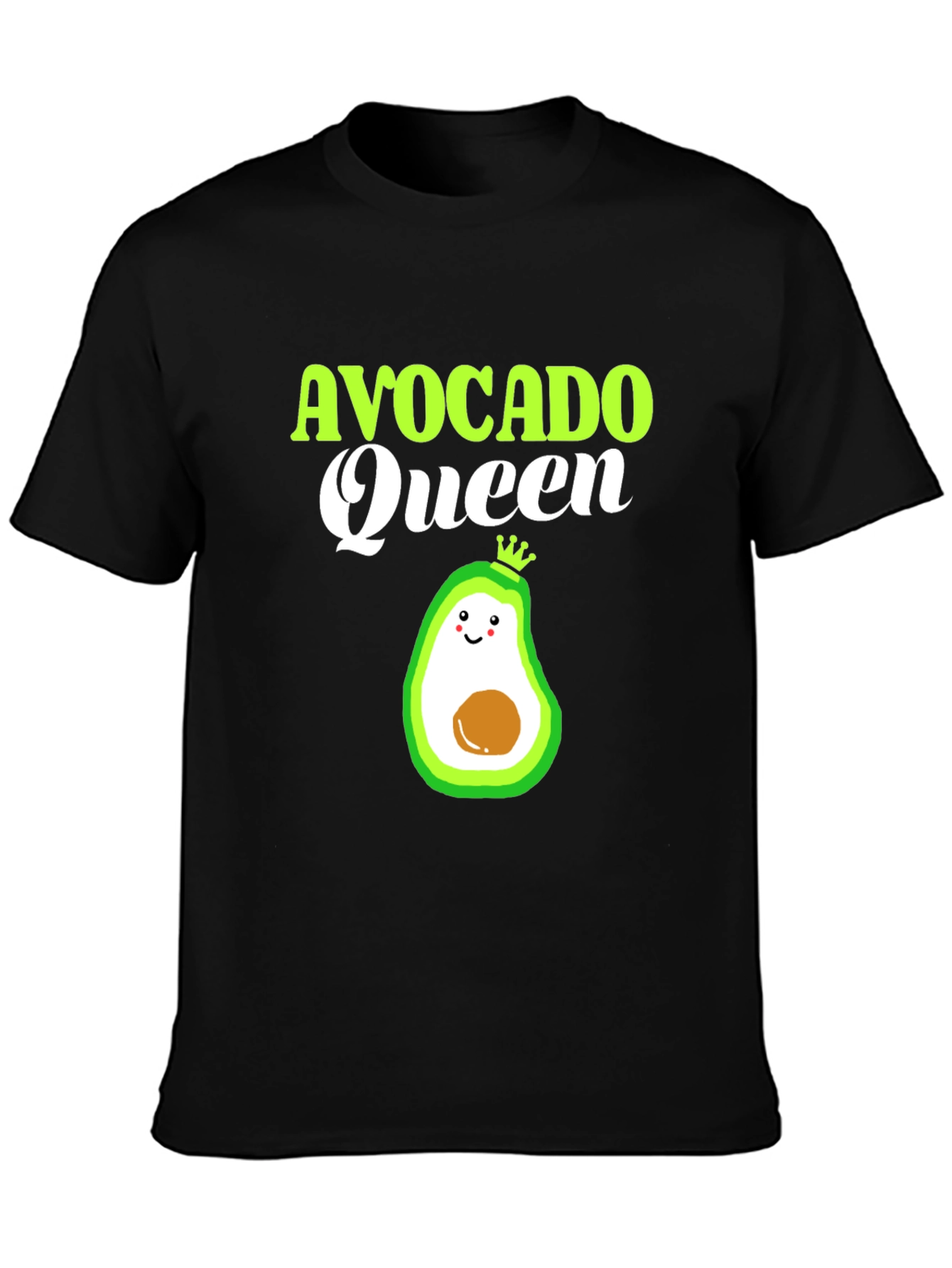 Camiseta Negra Avocado Queen Divertida