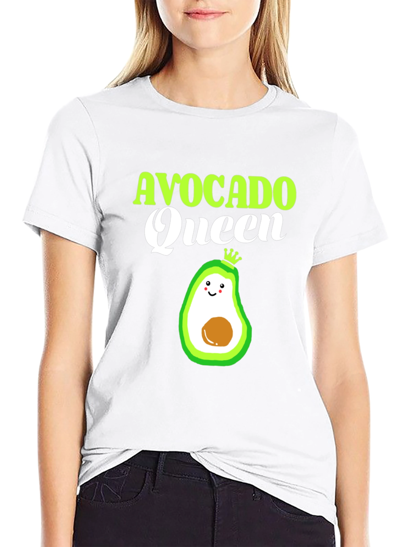 Camiseta Negra Avocado Queen Divertida