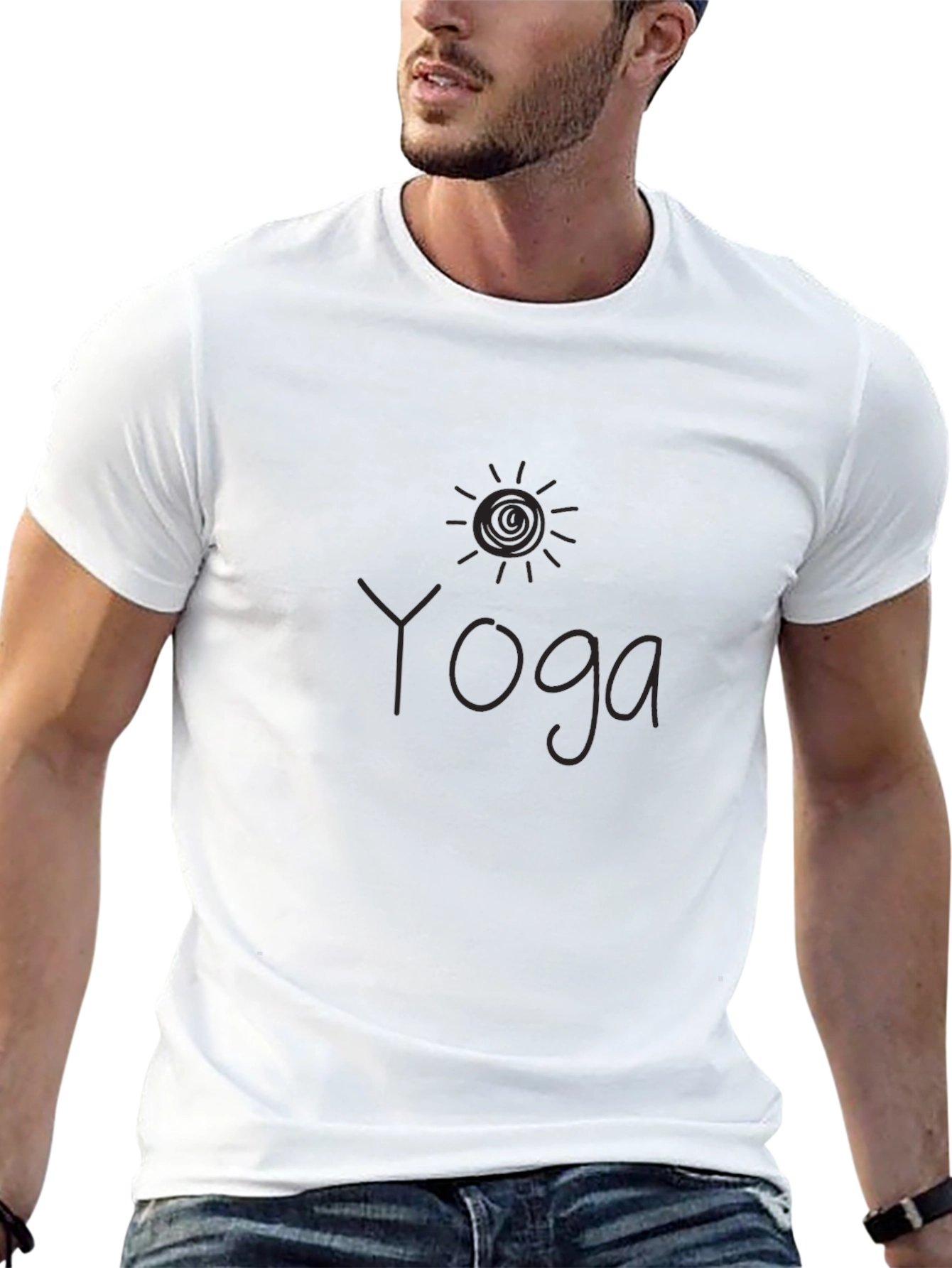 Camiseta Negra Yoga Sol para Hombre