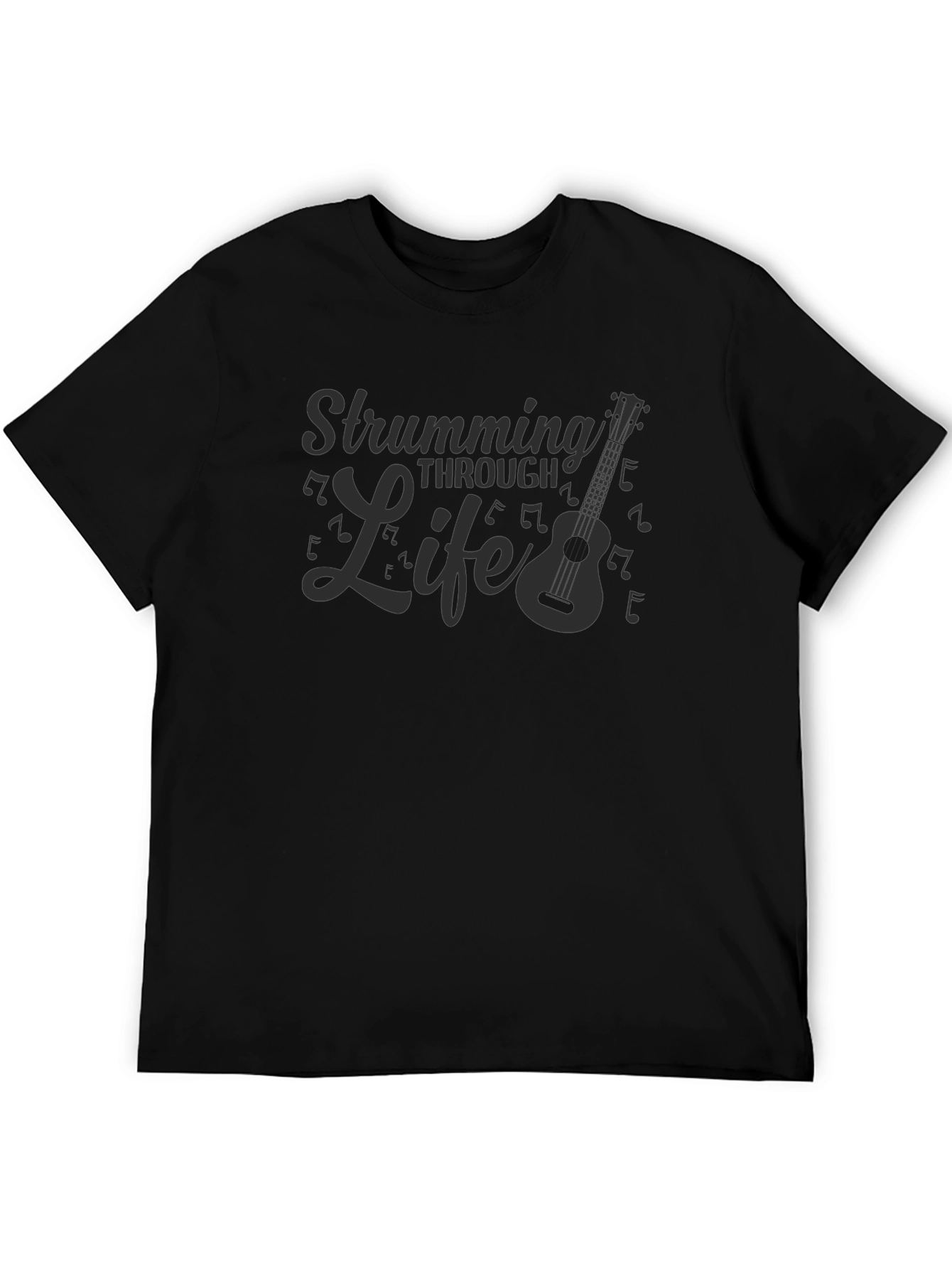 Camiseta Negra Strumming Through Life