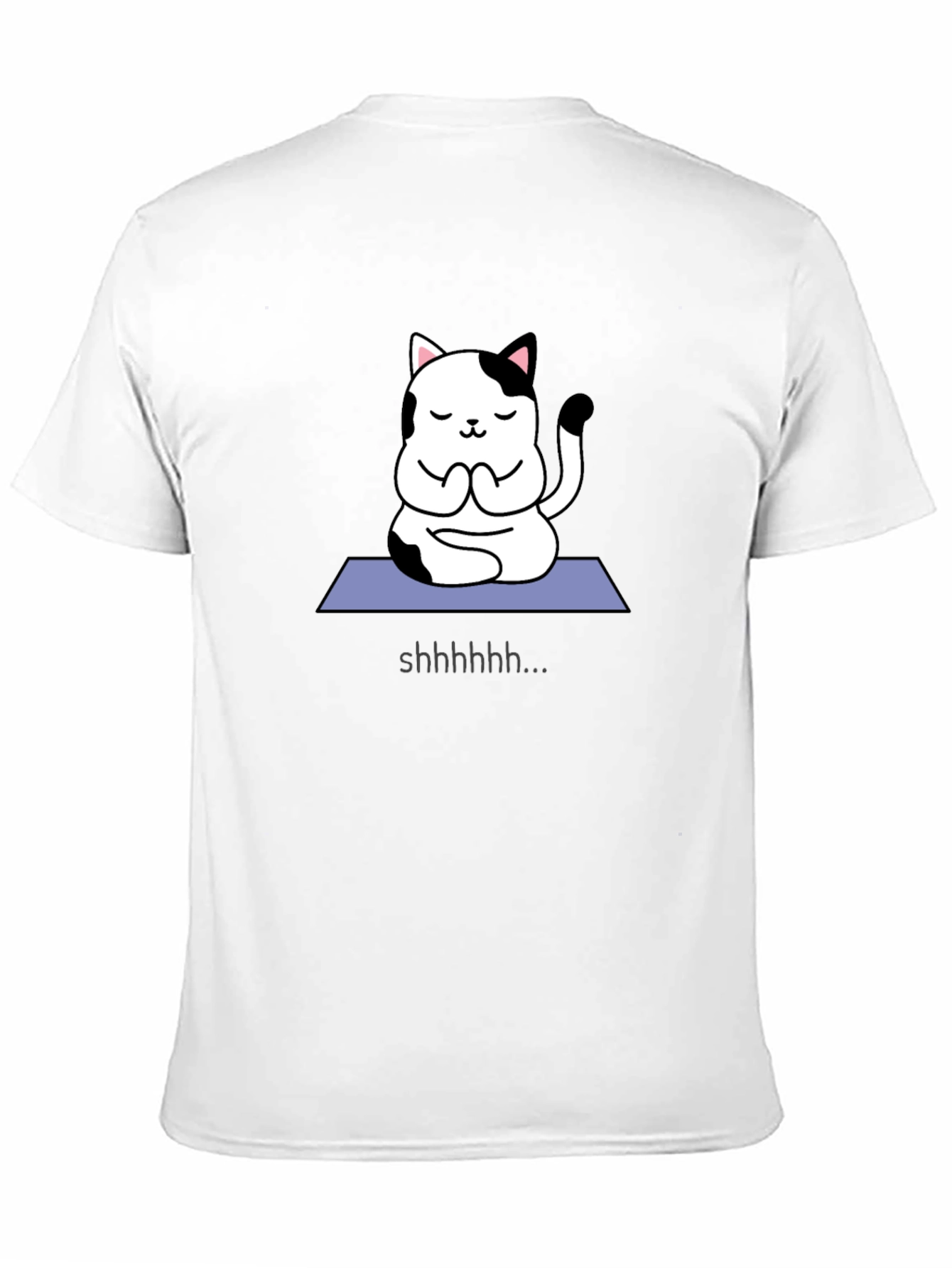 Camiseta Negra con Gato Yoga Silencioso
