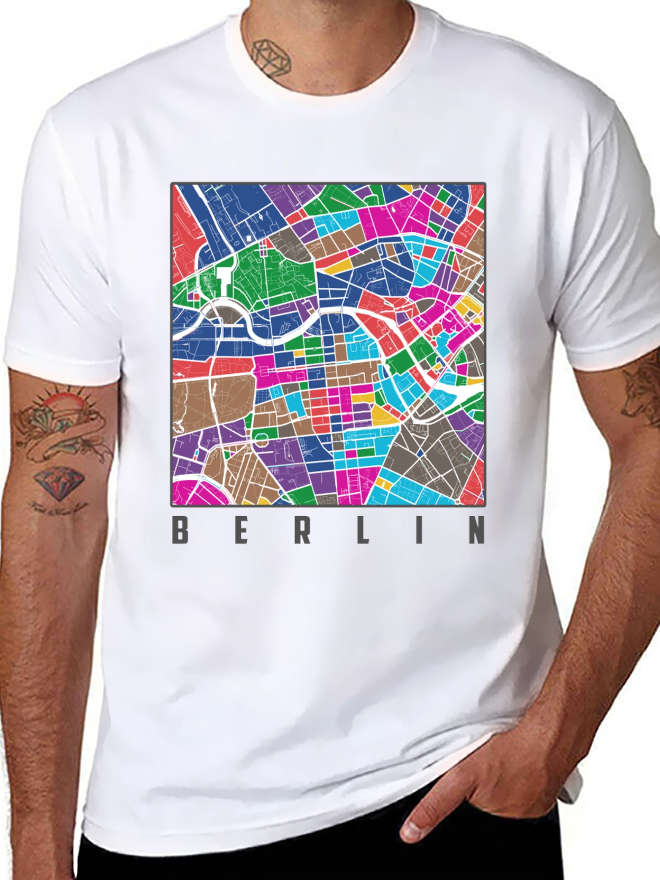Camiseta Berlin Mapa Ciudad Diseño Urbano