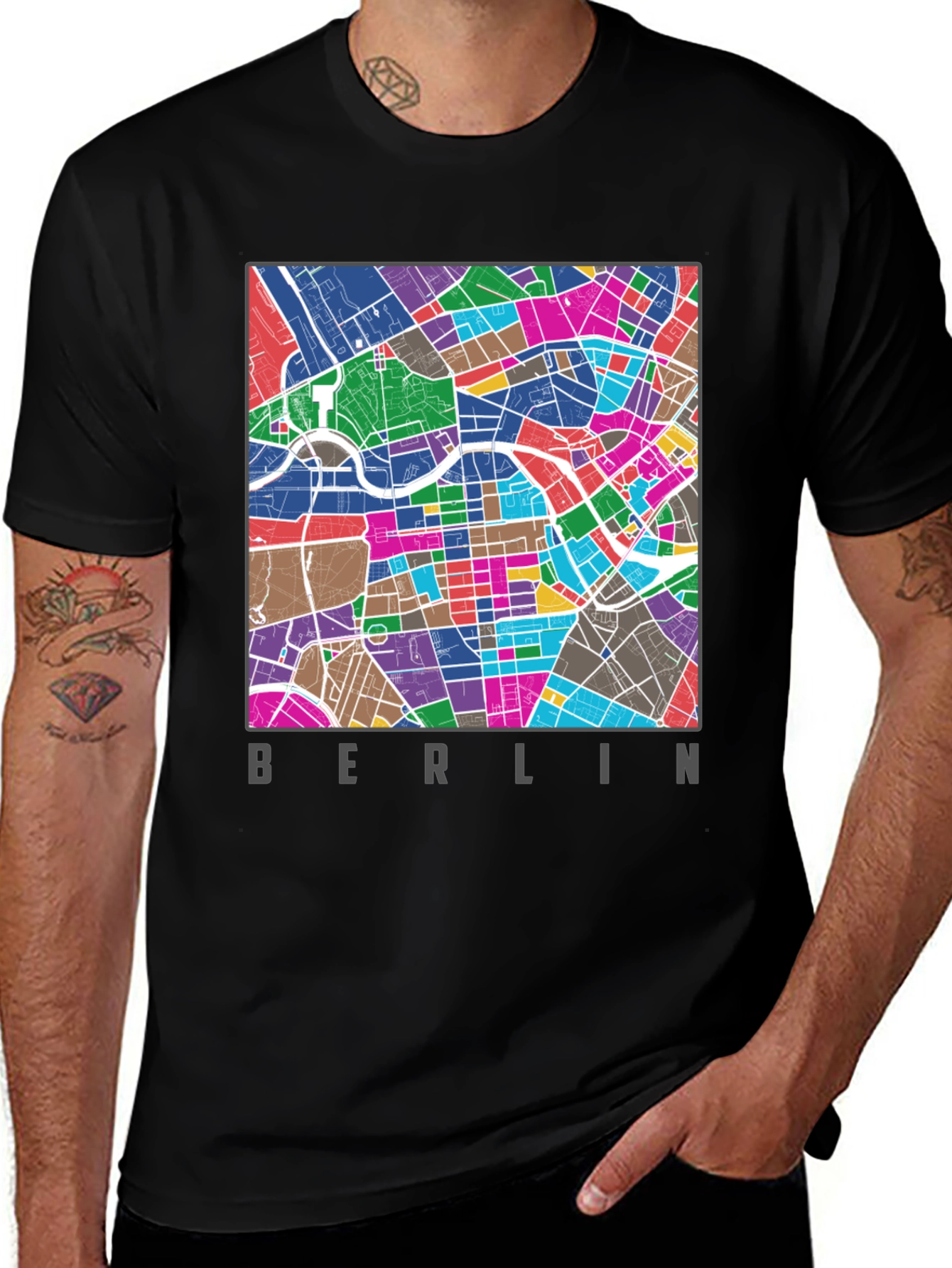 Camiseta Berlin Mapa Ciudad Diseño Urbano