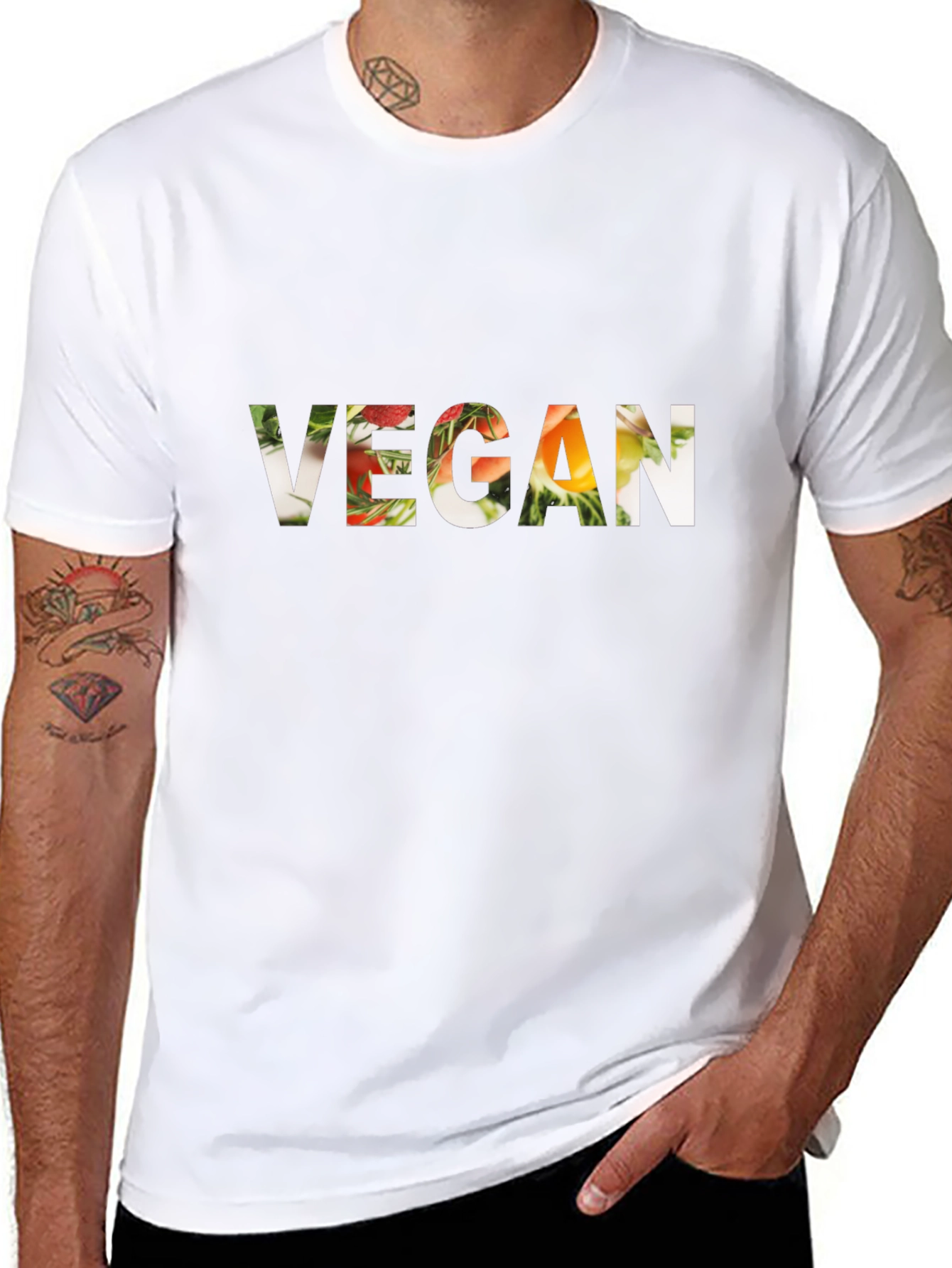 Camiseta Vegana Negra para Hombre
