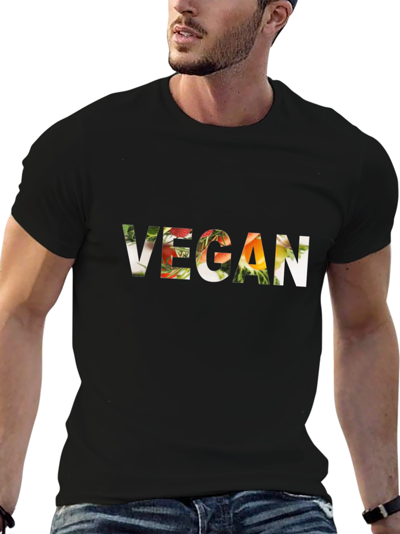Camiseta Vegana Negra para Hombre