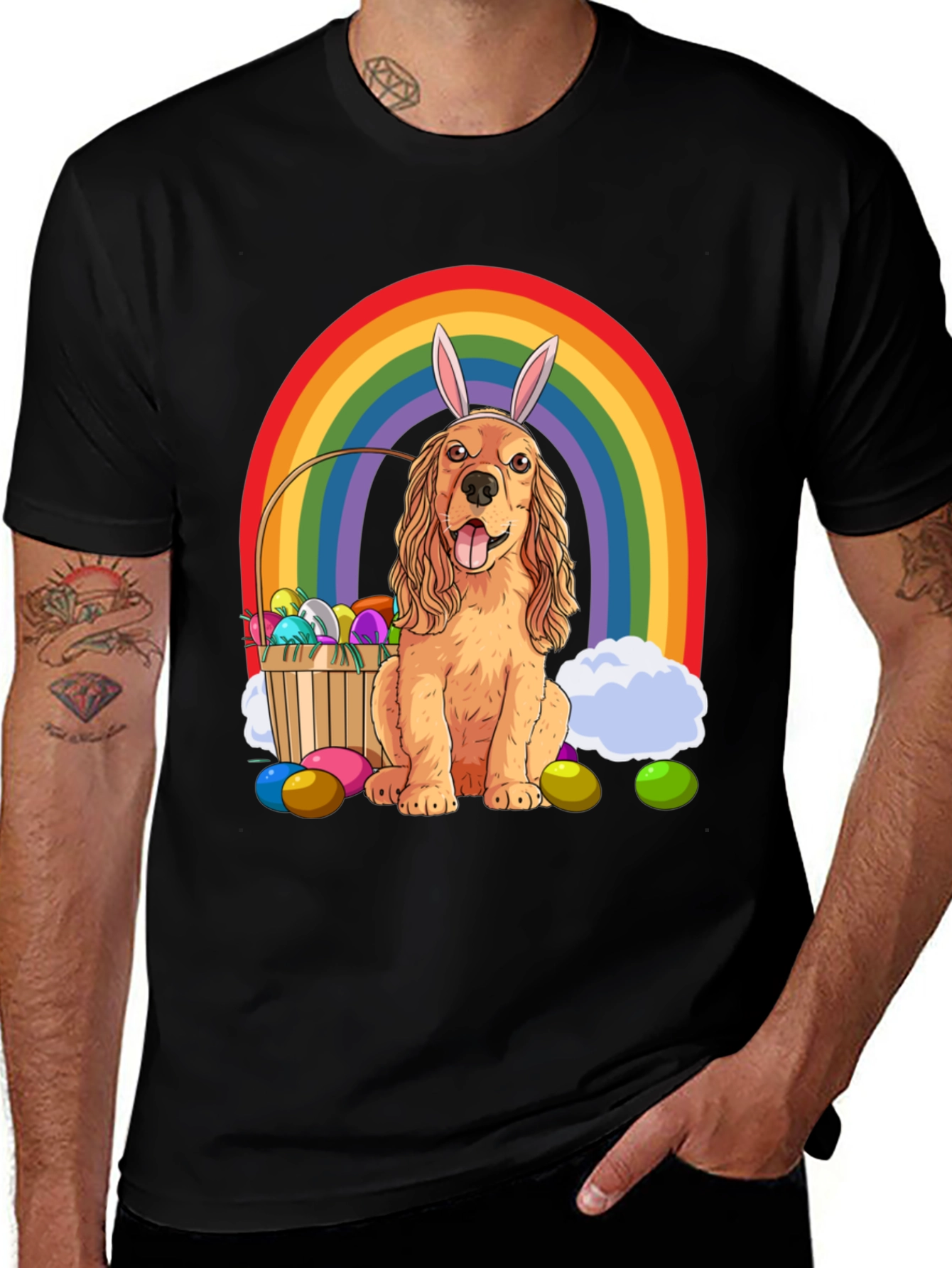Camiseta Divertida Perro Cocker Spaniel Pascua