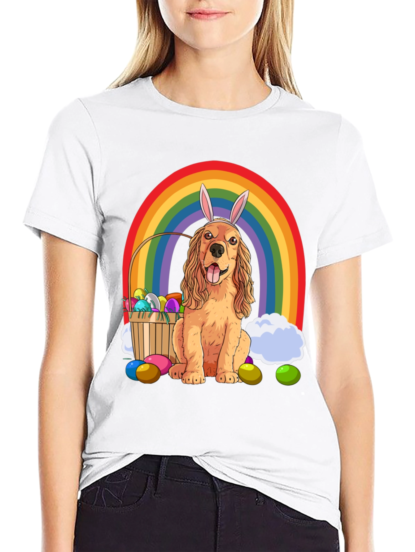 Camiseta Divertida Perro Cocker Spaniel Pascua