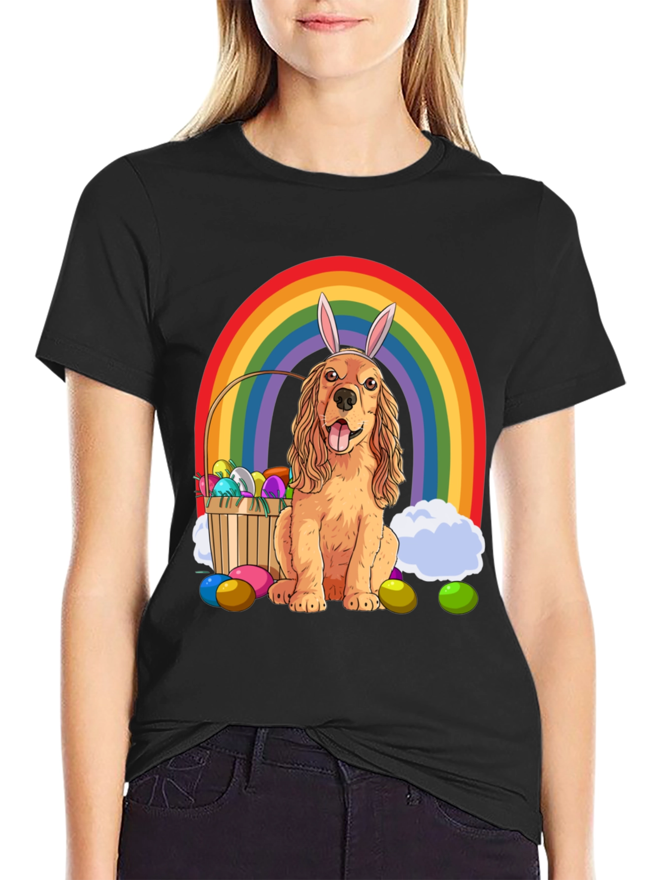 Camiseta Divertida Perro Cocker Spaniel Pascua