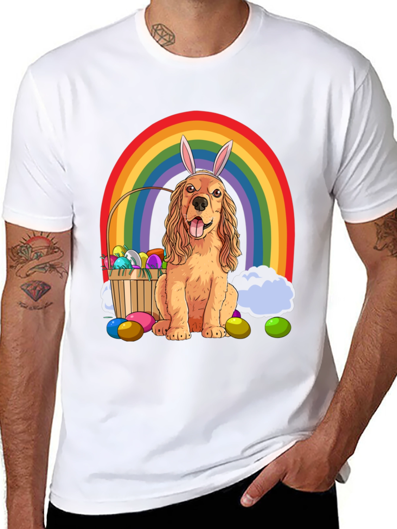 Camiseta Divertida Perro Cocker Spaniel Pascua