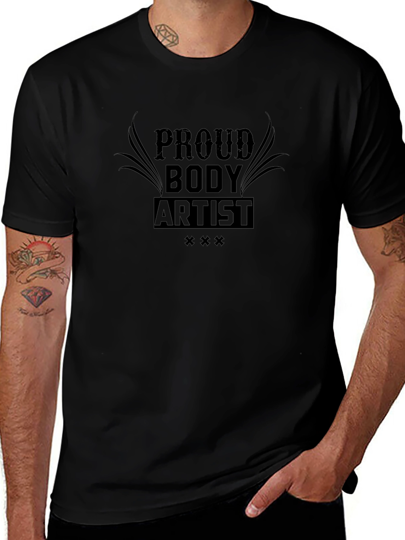 Camiseta Negra Proud Body Artist para Hombre