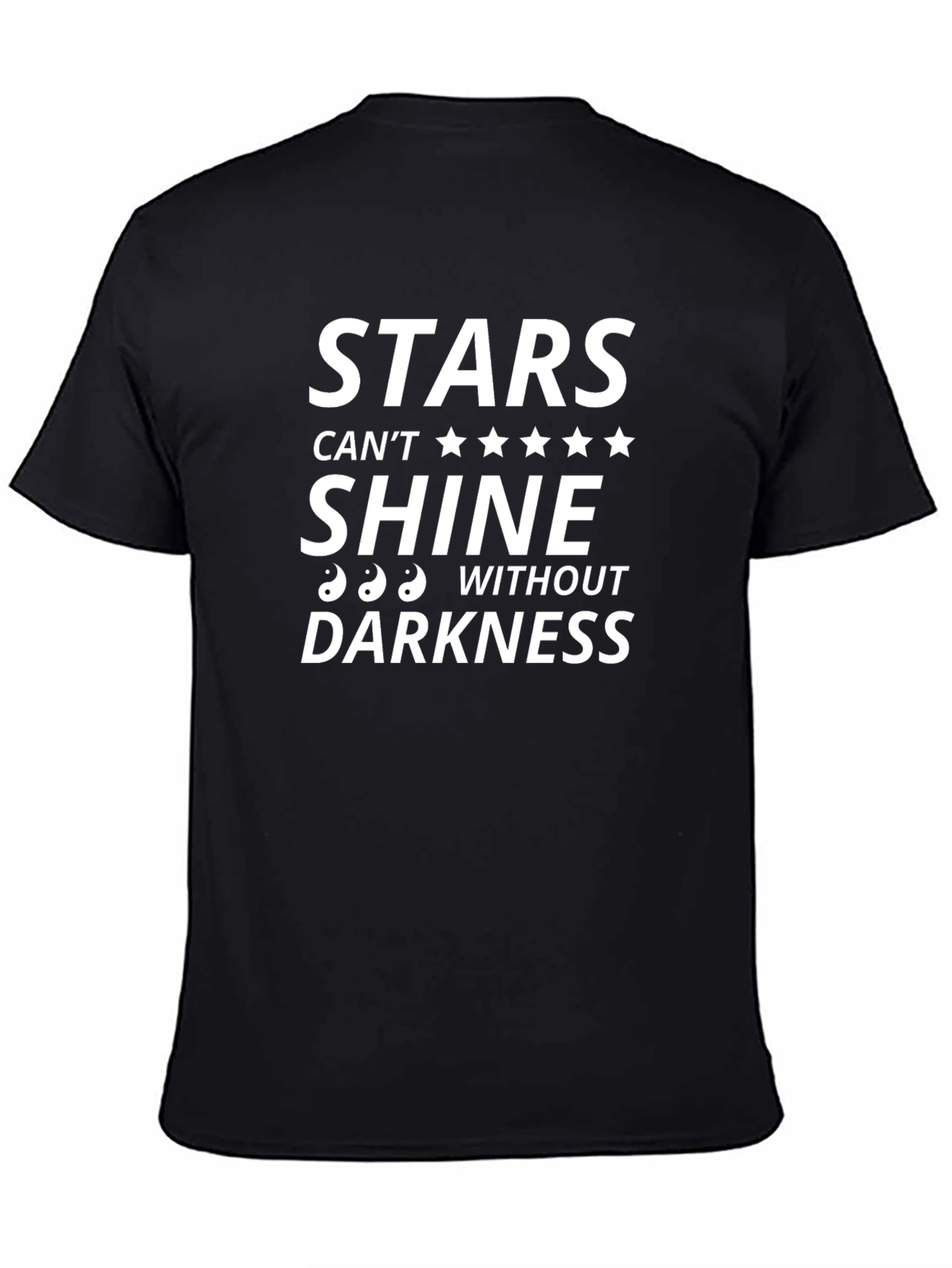 Camiseta Negra con Diseño Inspirador de Estrellas