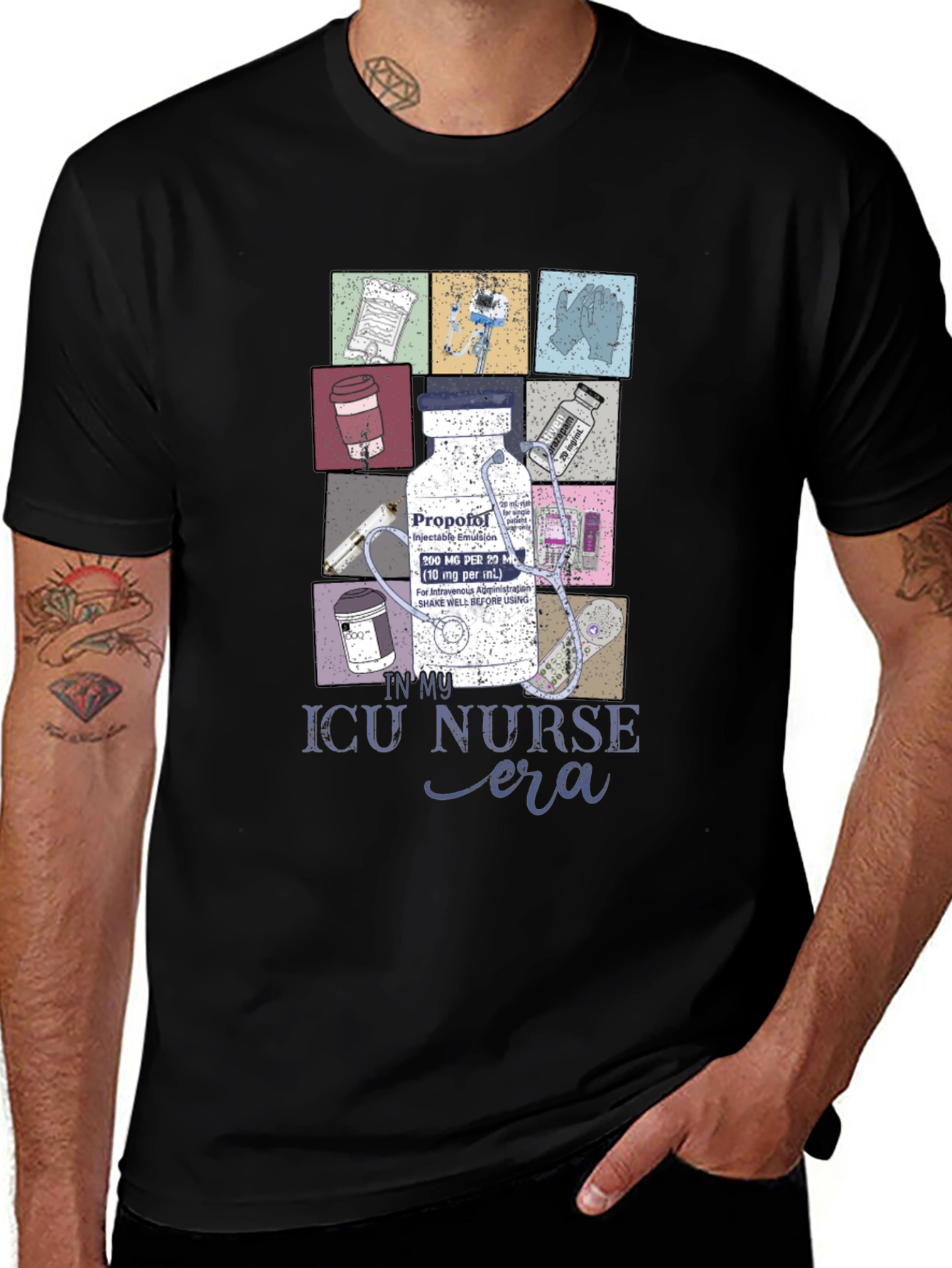 Camiseta Negra ICU Nurse Era
