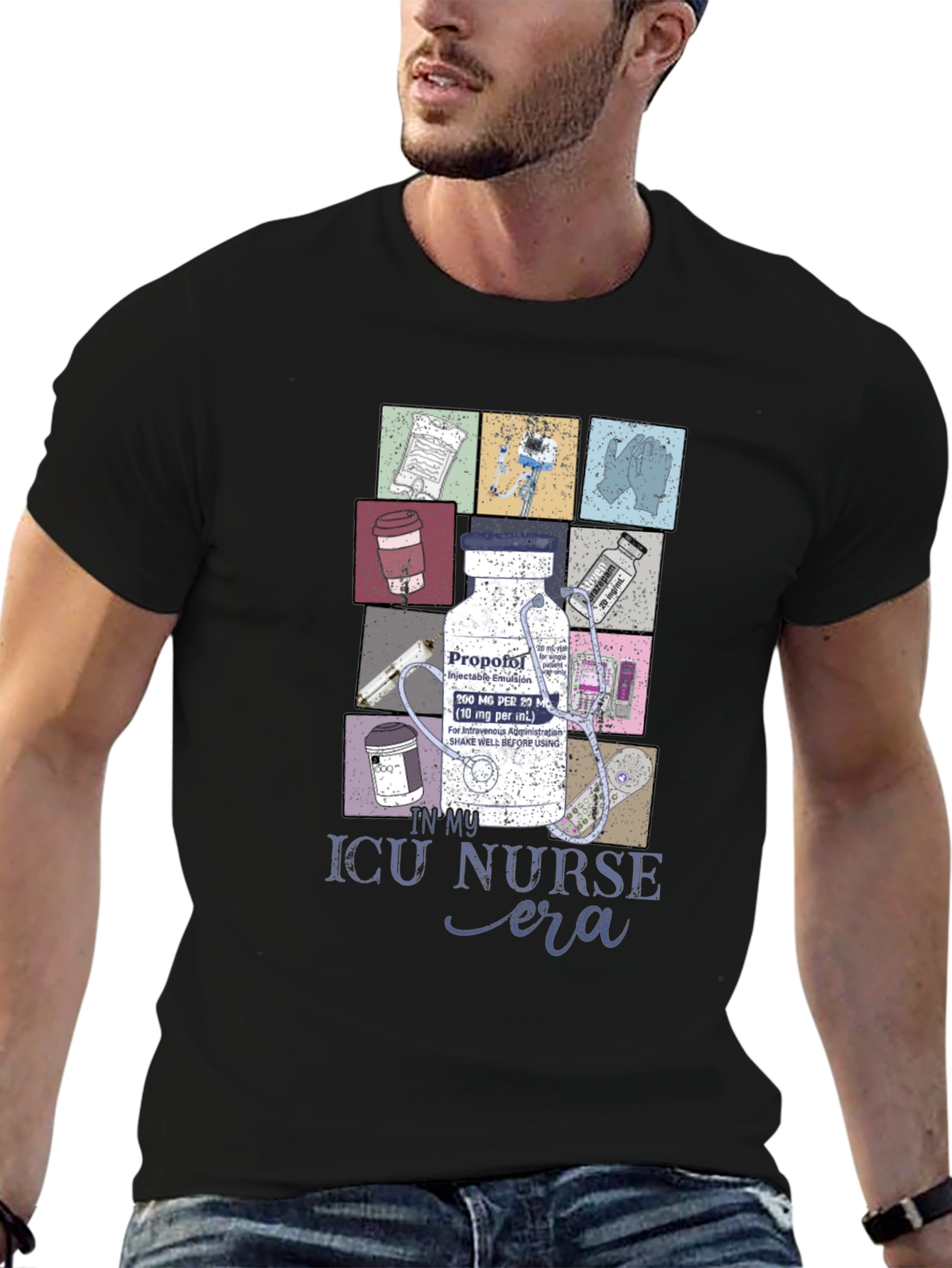 Camiseta Negra ICU Nurse Era