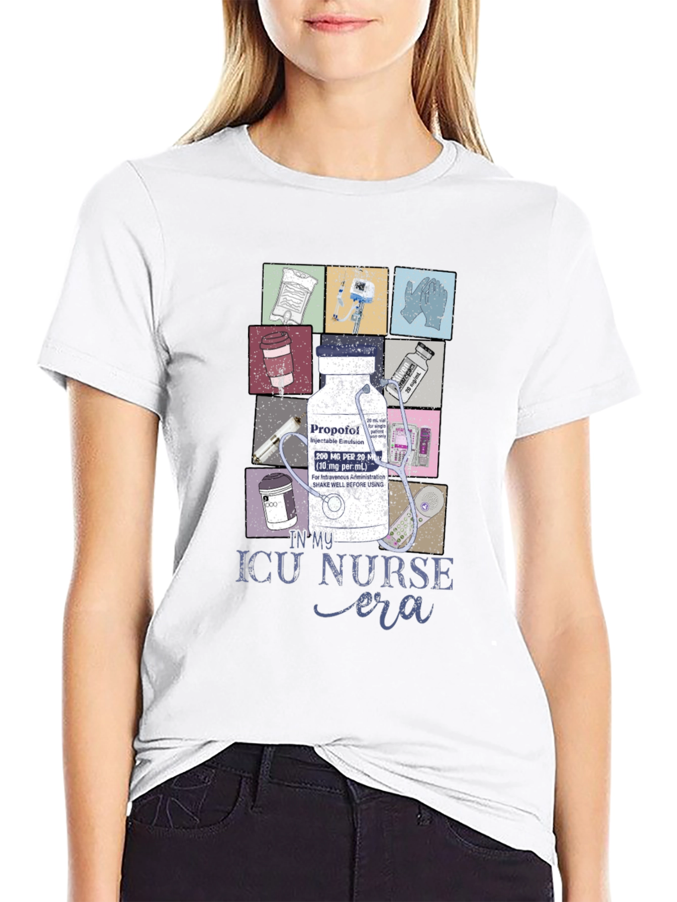 Camiseta Negra ICU Nurse Era