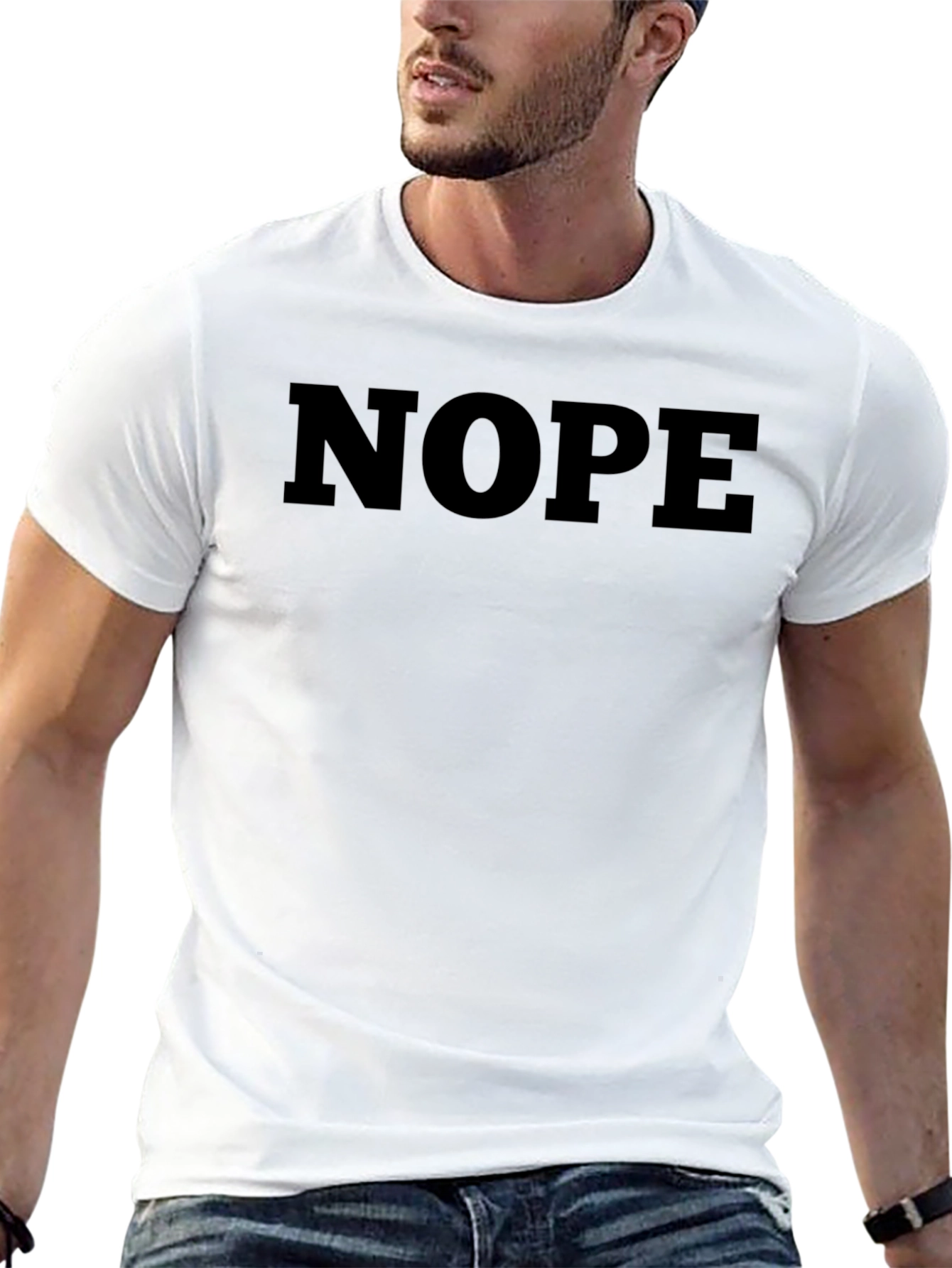 Camiseta Negra NOPE Casual para Hombre