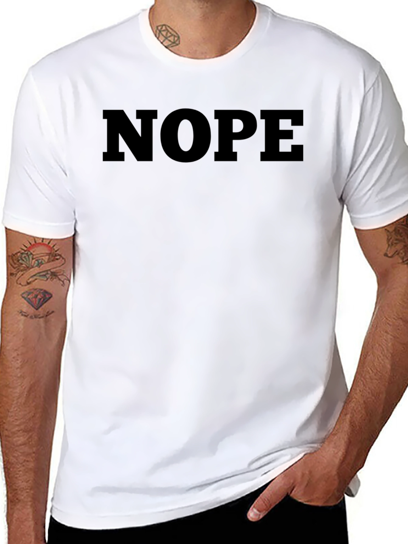 Camiseta Negra NOPE Casual para Hombre